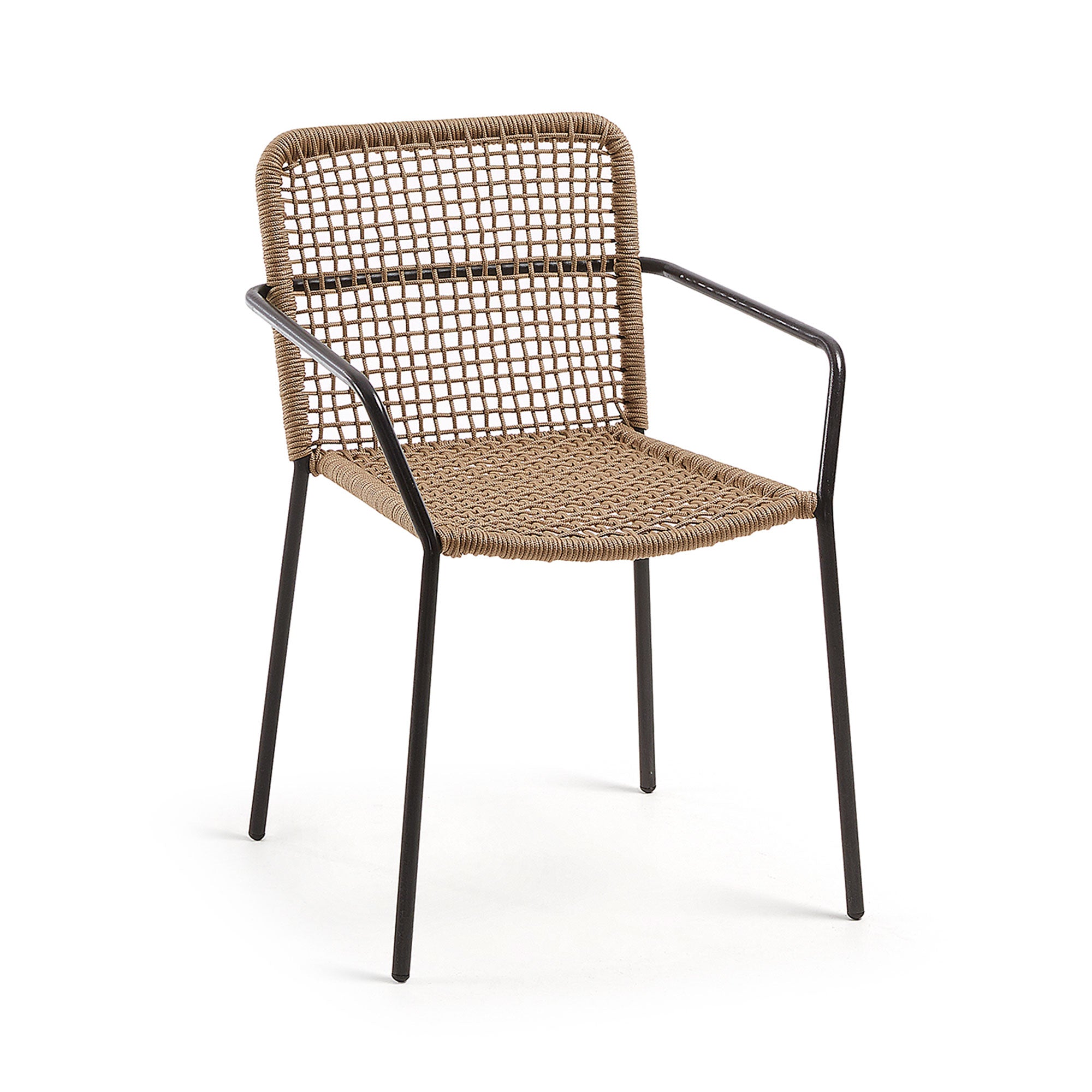 Ellen egymásba rakható szék bézs színű, horganyzott acélból készült zsinórral