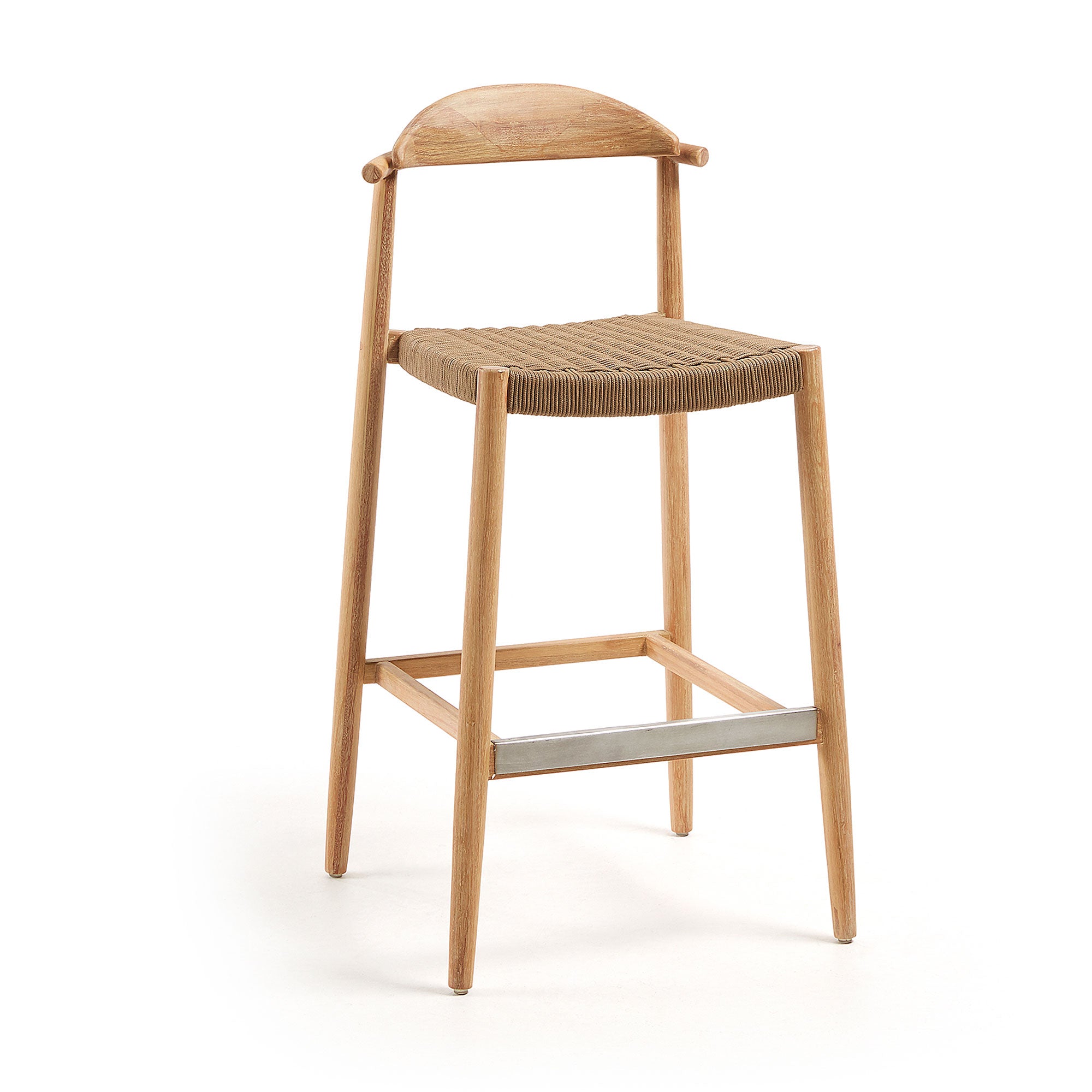 Nina stool in solid acacia wood, height 76 cm