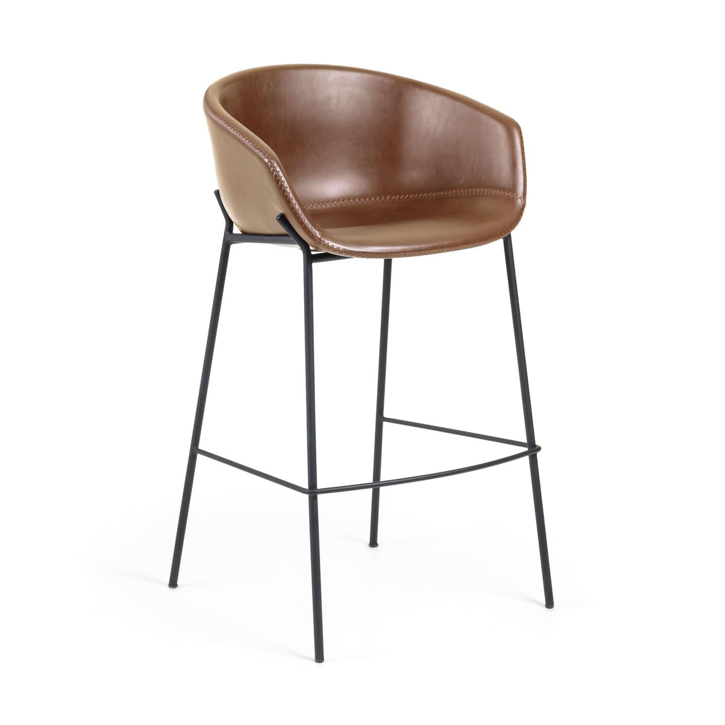 Brown synthetic leather Yvette barstool height 74 cm