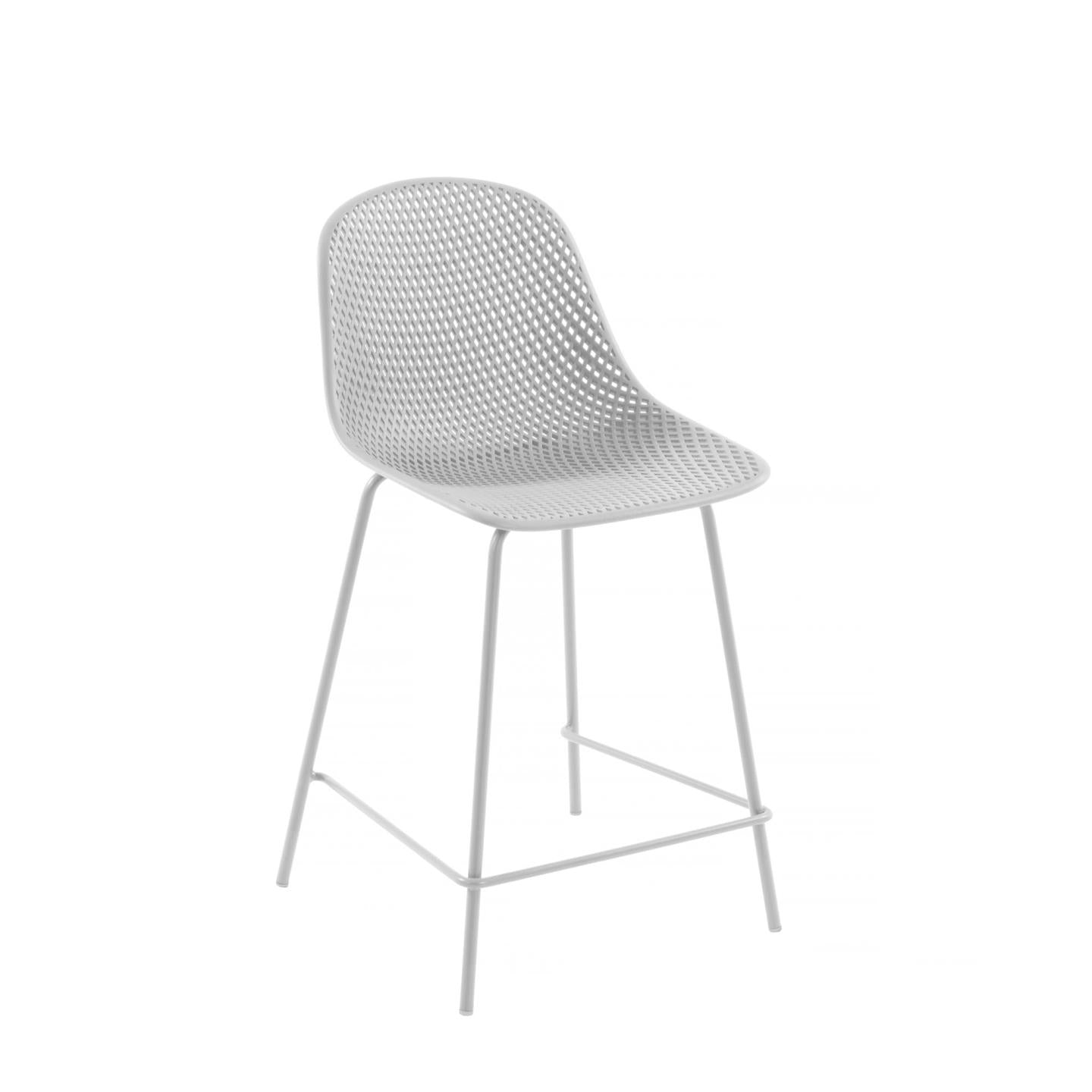 Quinby outdoor stool in white, height 65 cm