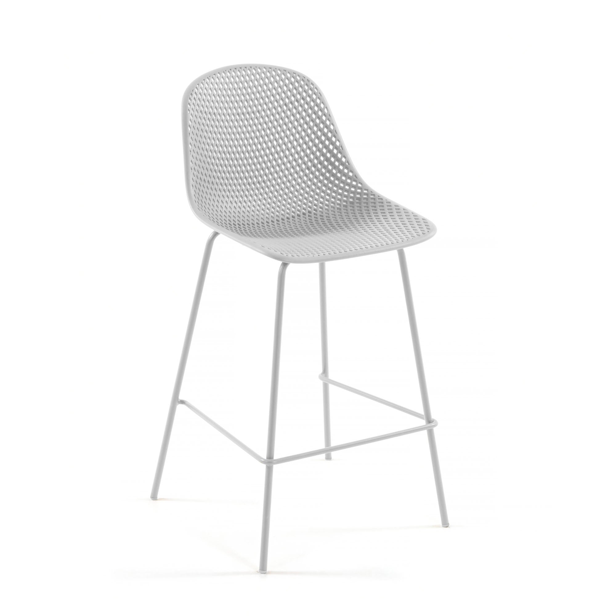 Quinby outdoor stool in white, height 75 cm
