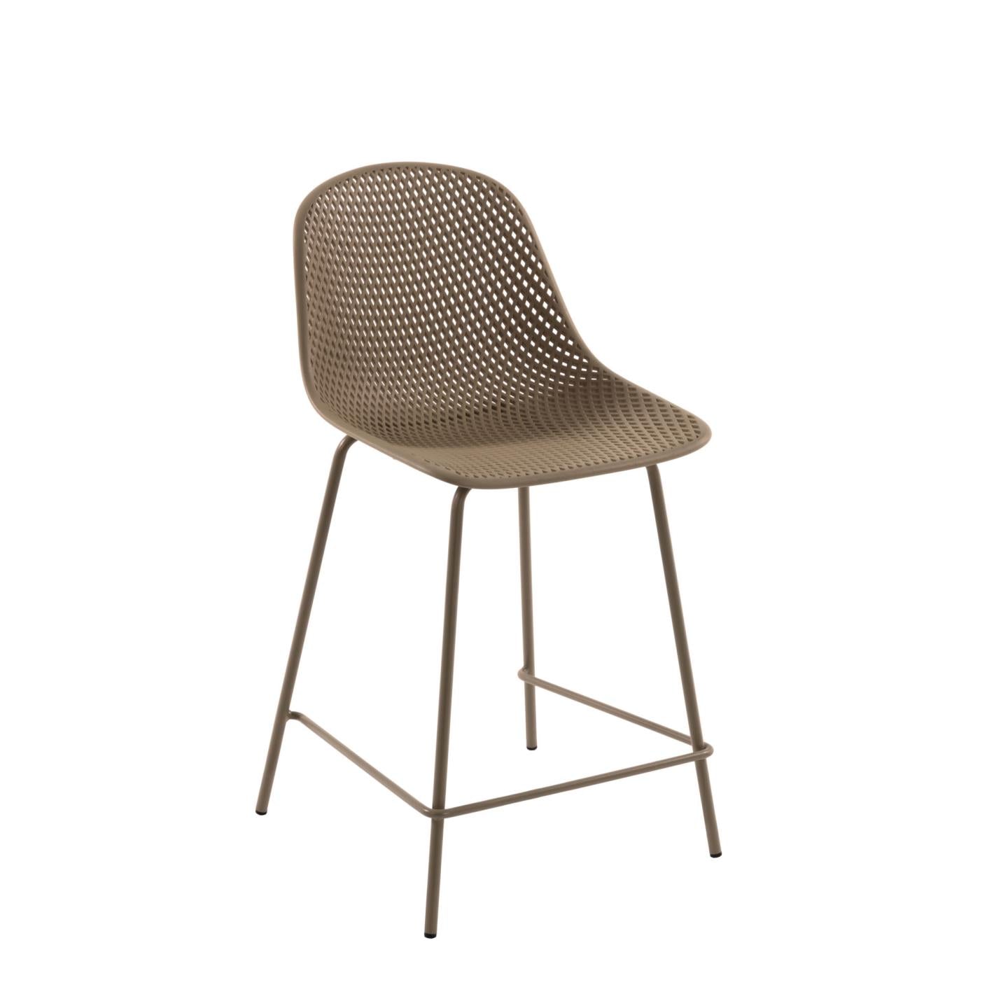 Quinby outdoor stool in beige, height 65 cm