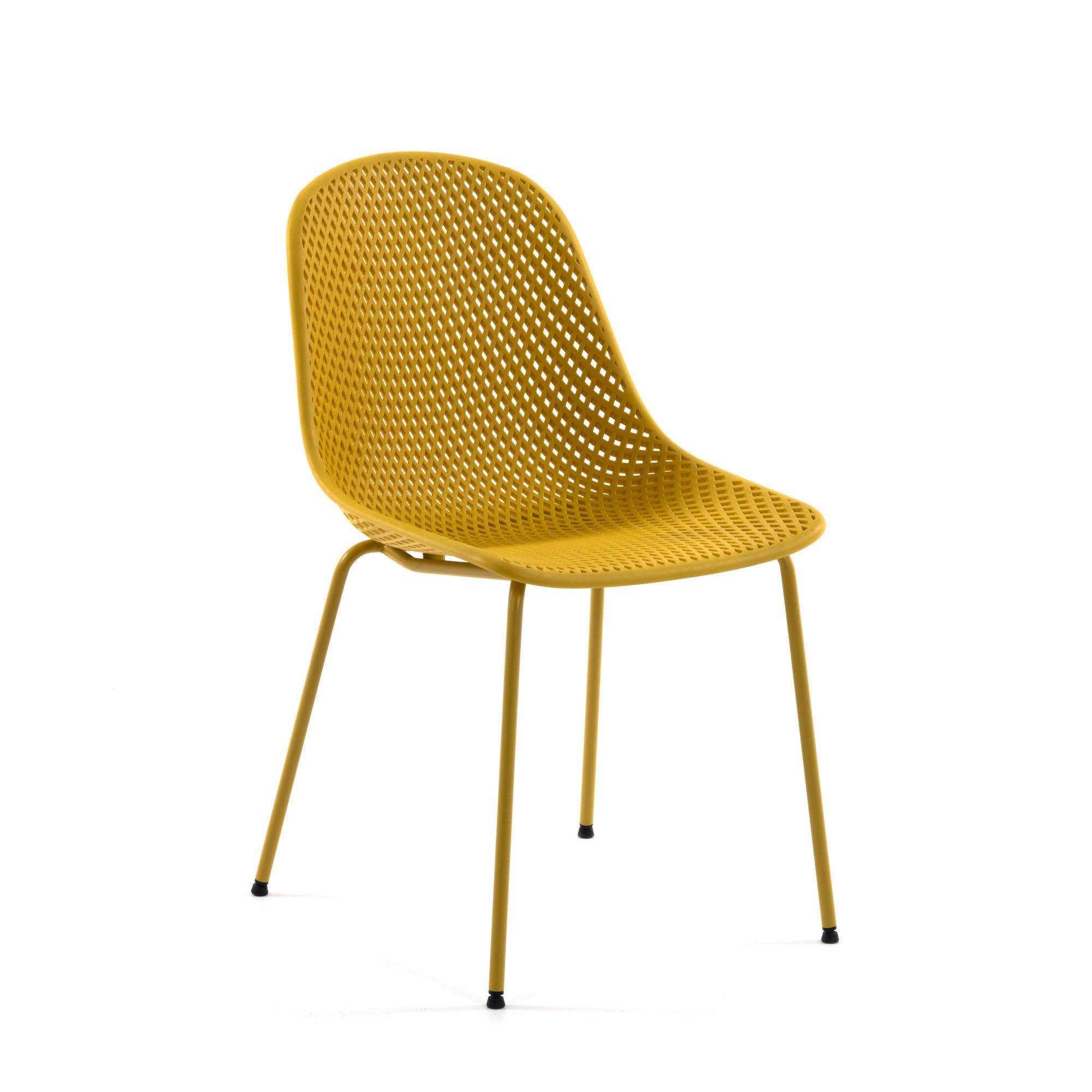 Quinby outdoor dining chair in yellow