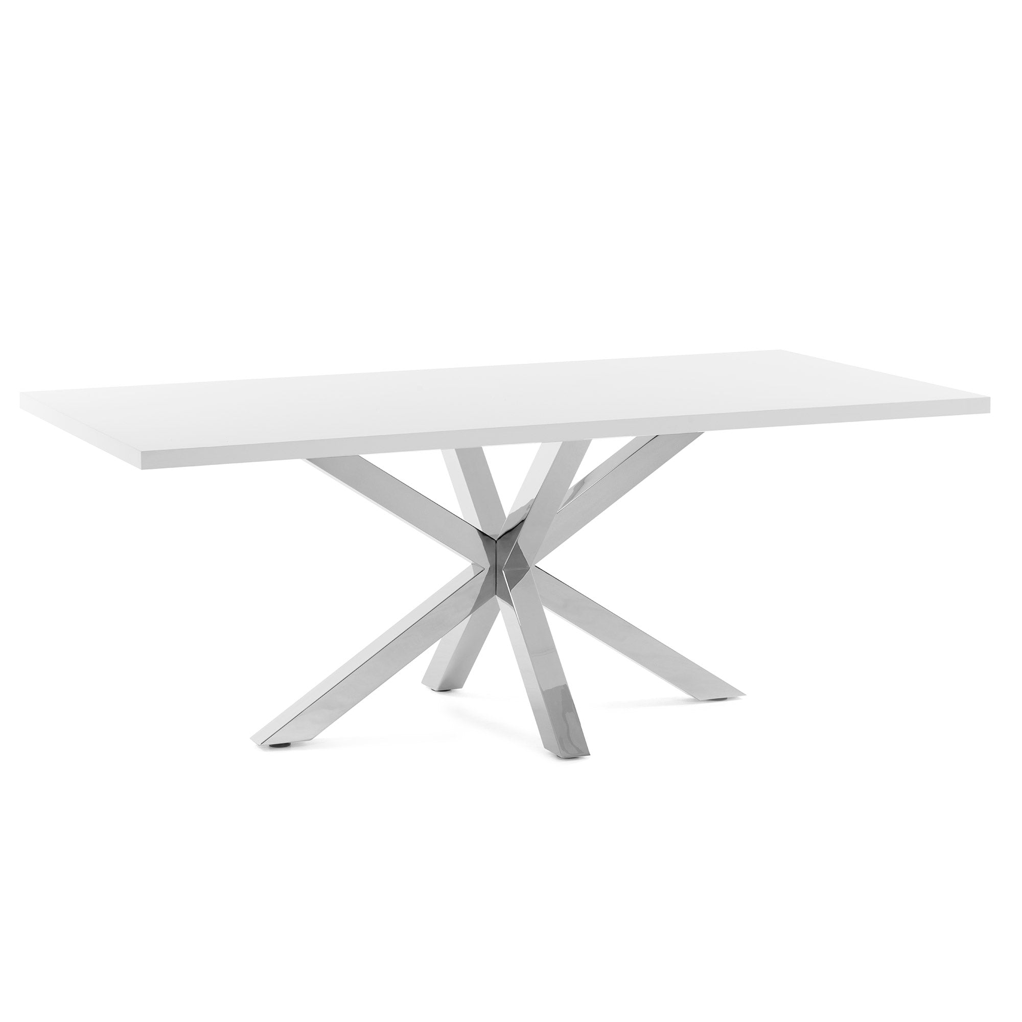 Argo asztal 160 cm fehér melamin rozsdamentes acél lábakkal