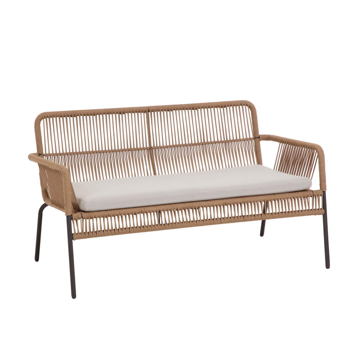 Samanta 2 seater stackable sofa in beige cord, 133 cm
