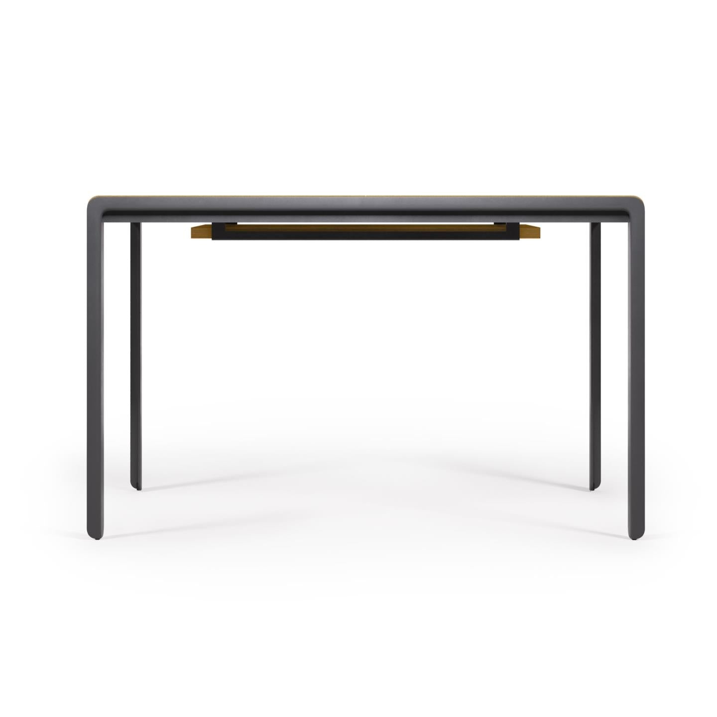 Nadyria kihúzható asztal tölgyfa furnérral és acél lábakkal 120 (160) x 80 cm
