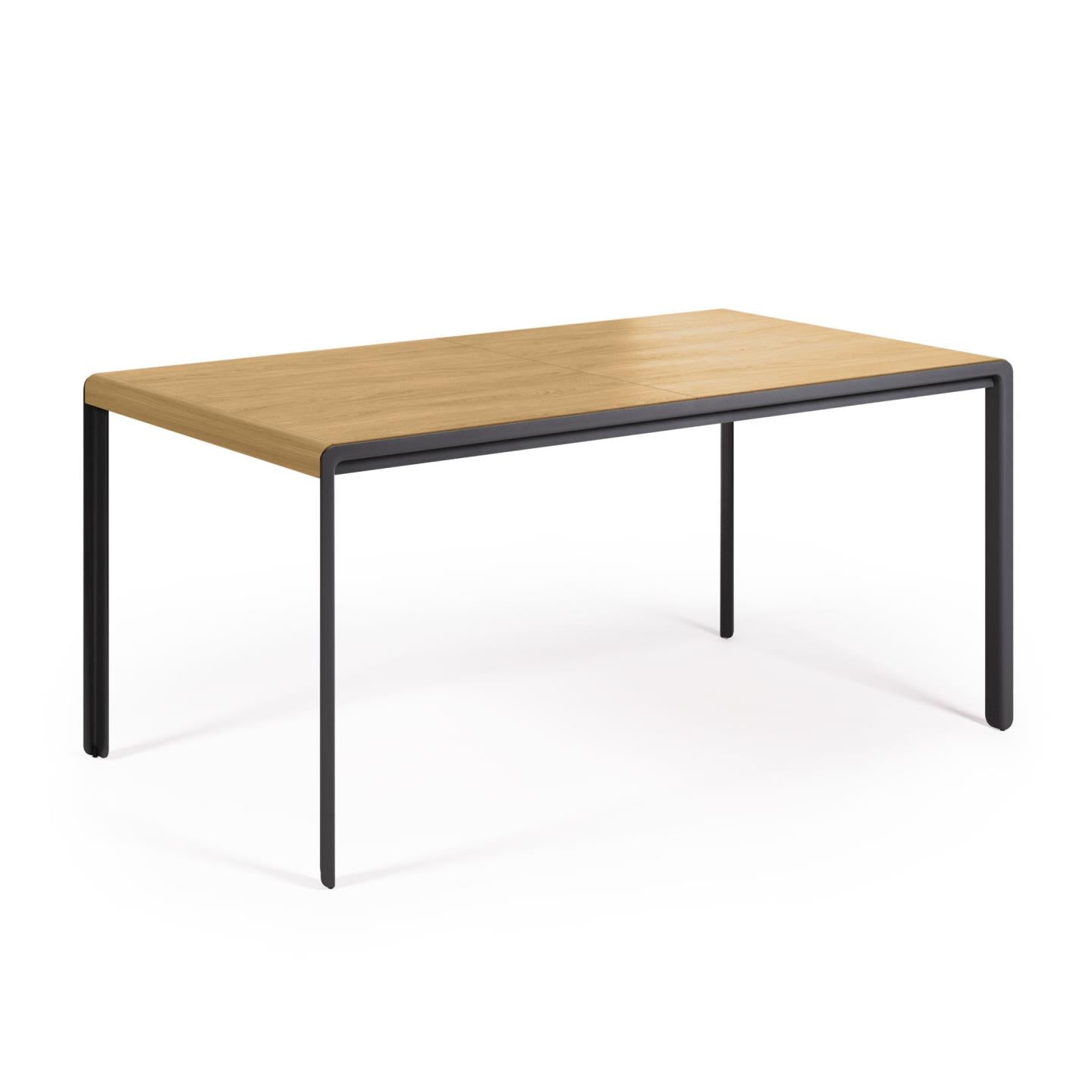 Nadyria kihúzható asztal tölgyfa furnérral és acél lábakkal 160 (200) x 90 cm