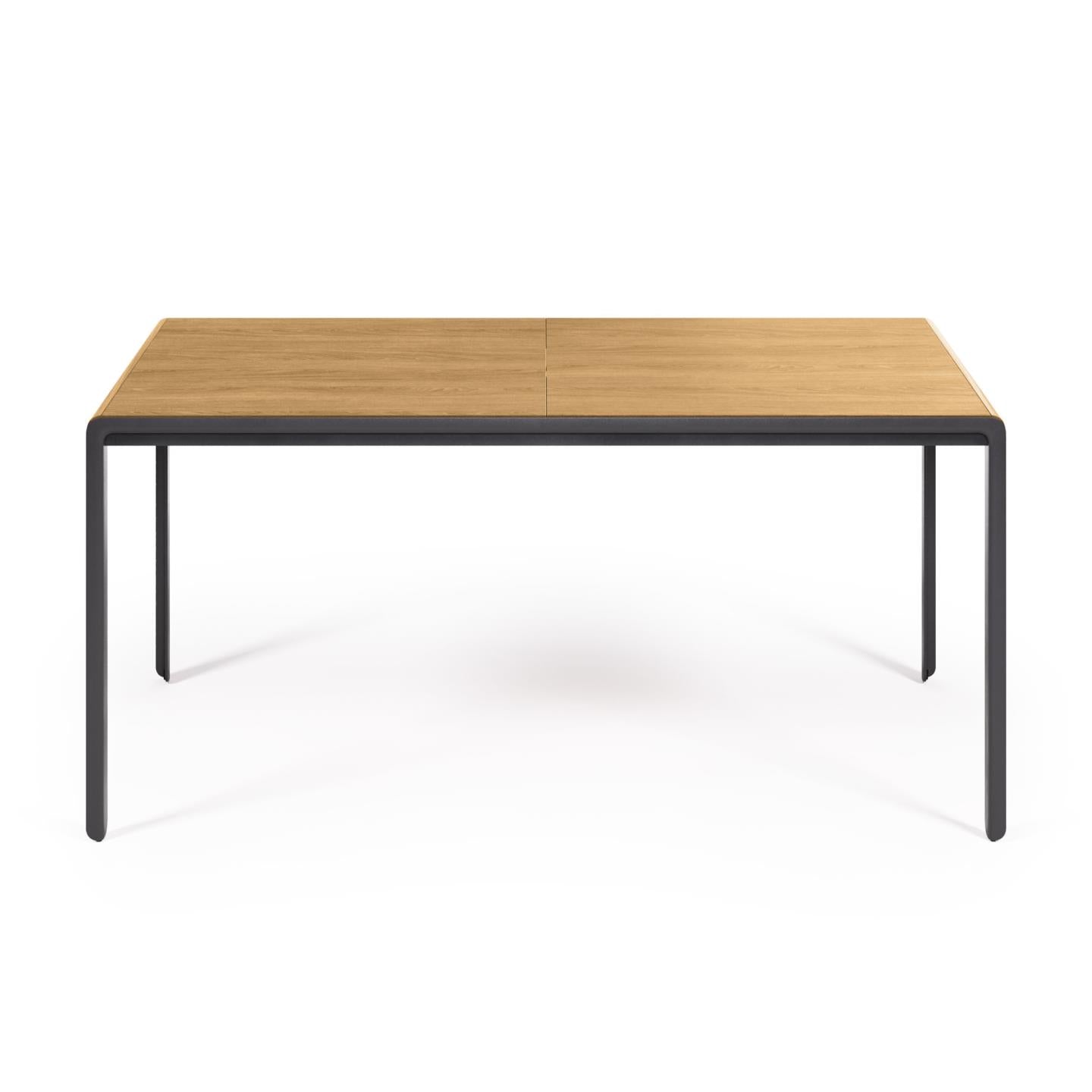 Nadyria kihúzható asztal tölgyfa furnérral és acél lábakkal 160 (200) x 90 cm