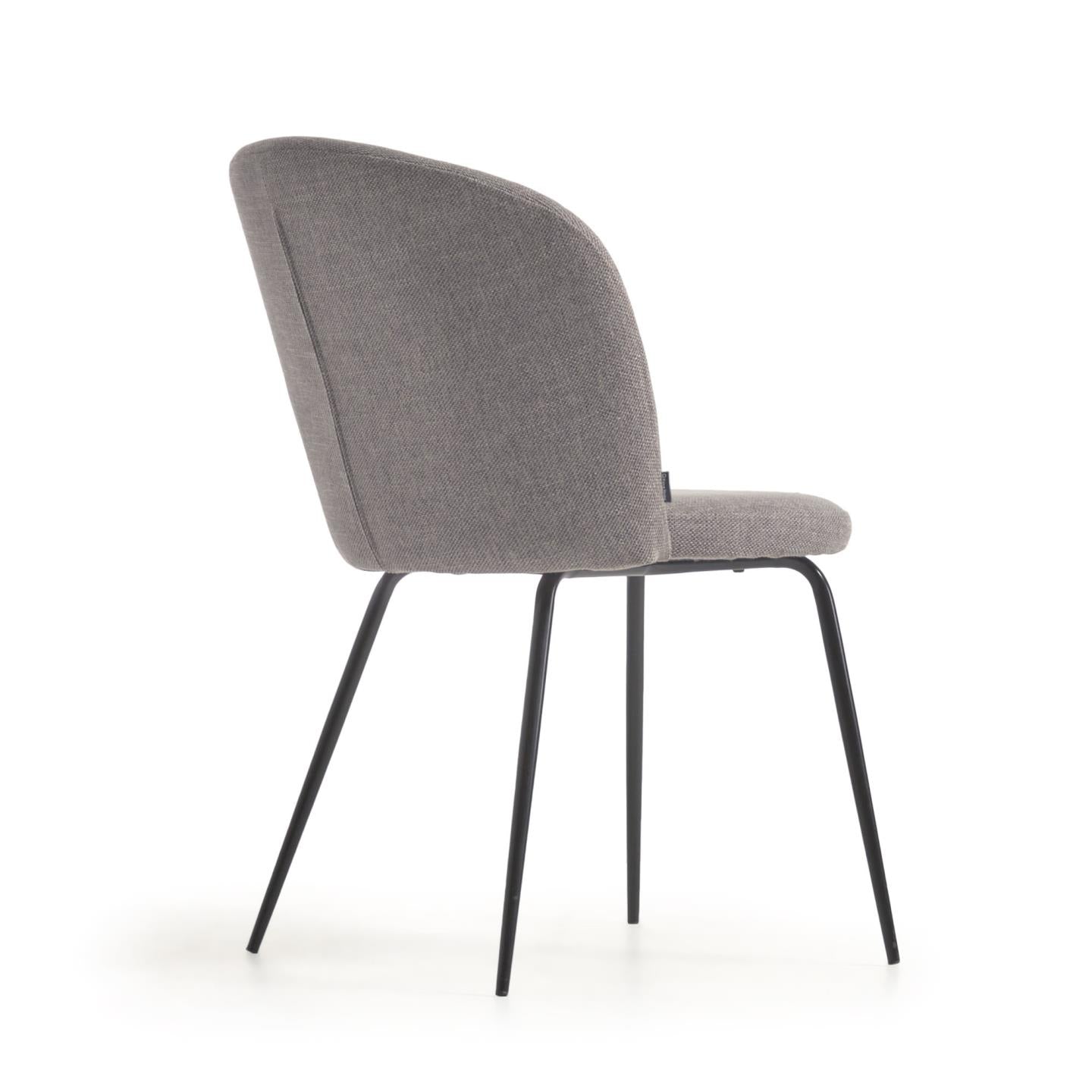 Anoha chair in grey with metal with black finish