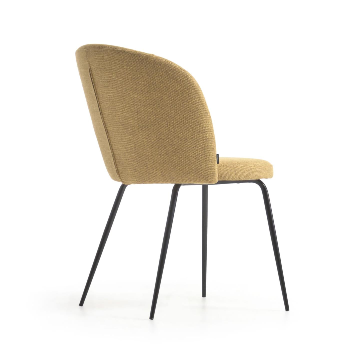 Anoha chair in mustard with metal with black finish