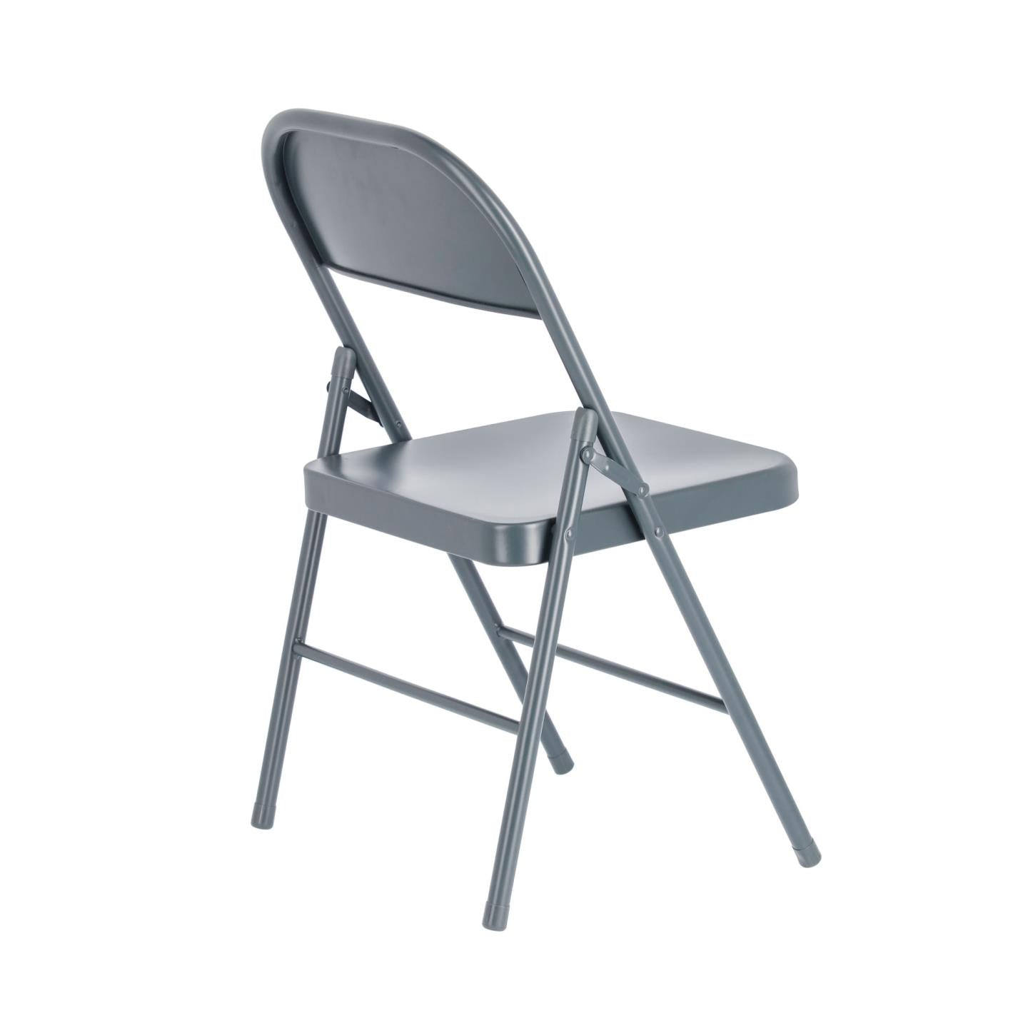 Aidana metal folding chair in dark grey
