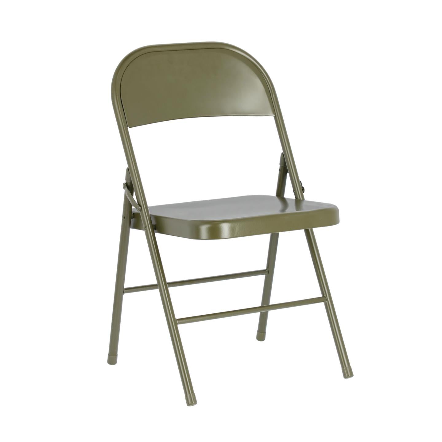 Aidana metal folding chair in dark green