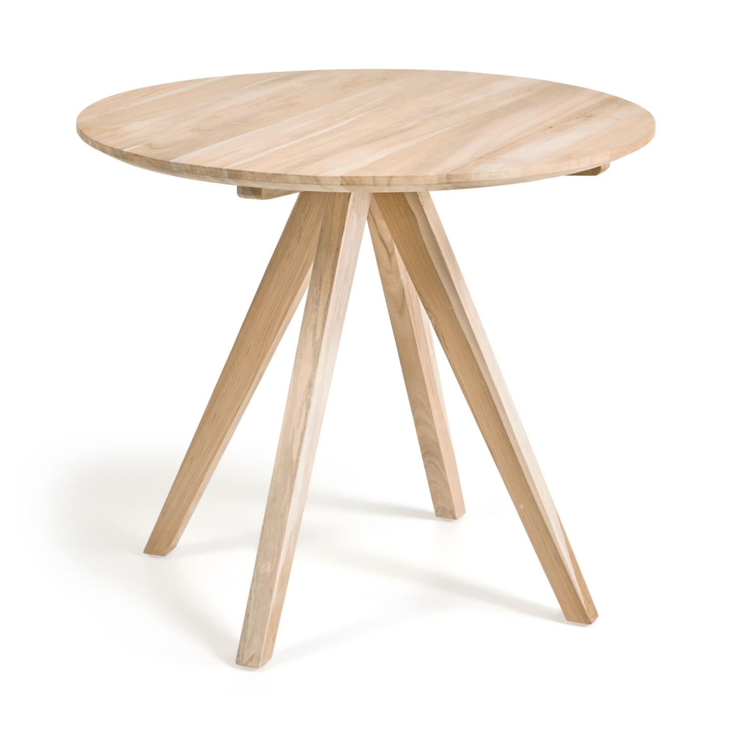 Maial round solid teak wood table, 90 cm