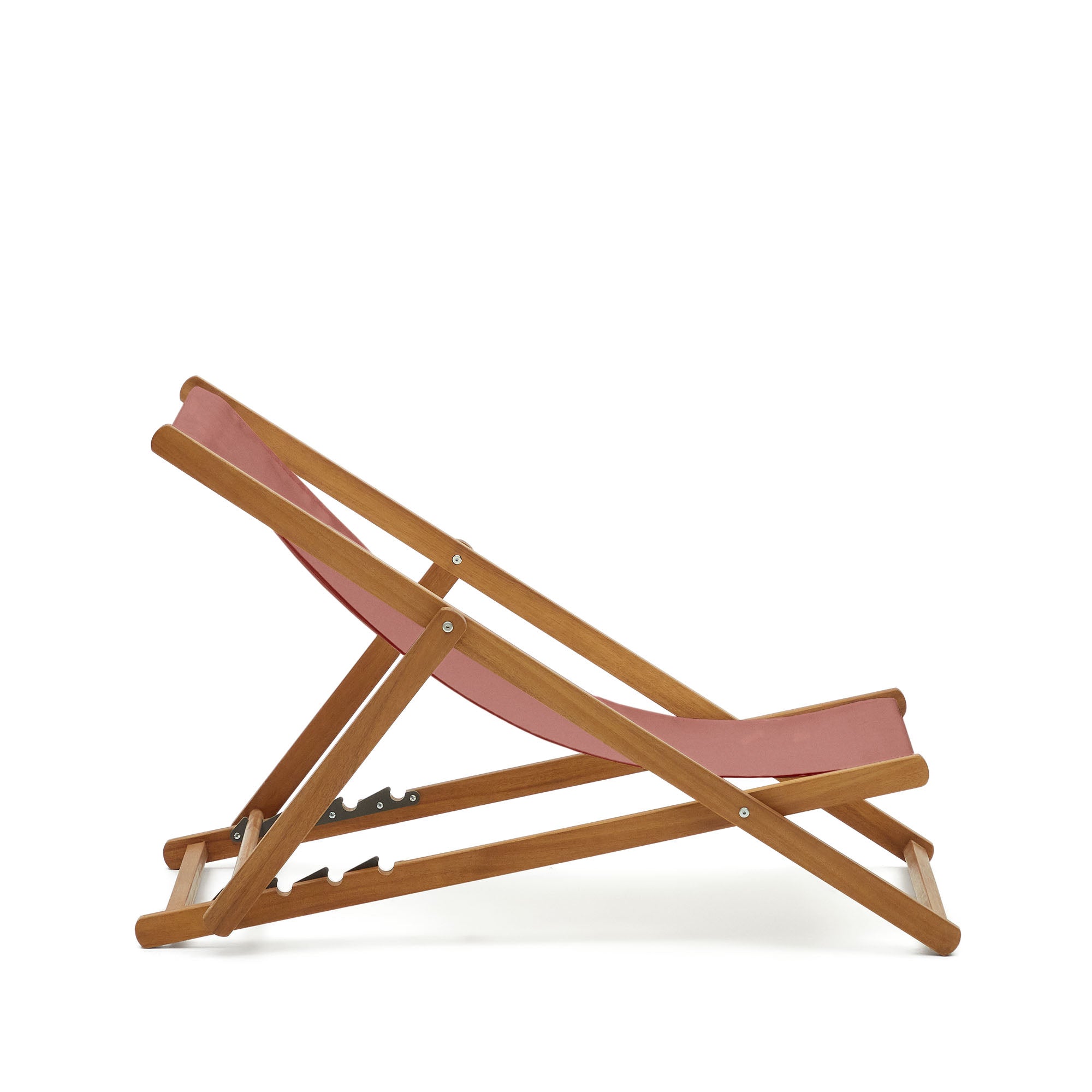 Adredna solid acacia outdoor deck chair in terracotta FSC 100%