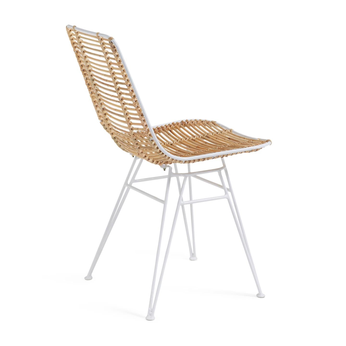 Tishana chair rattan and white steel finish