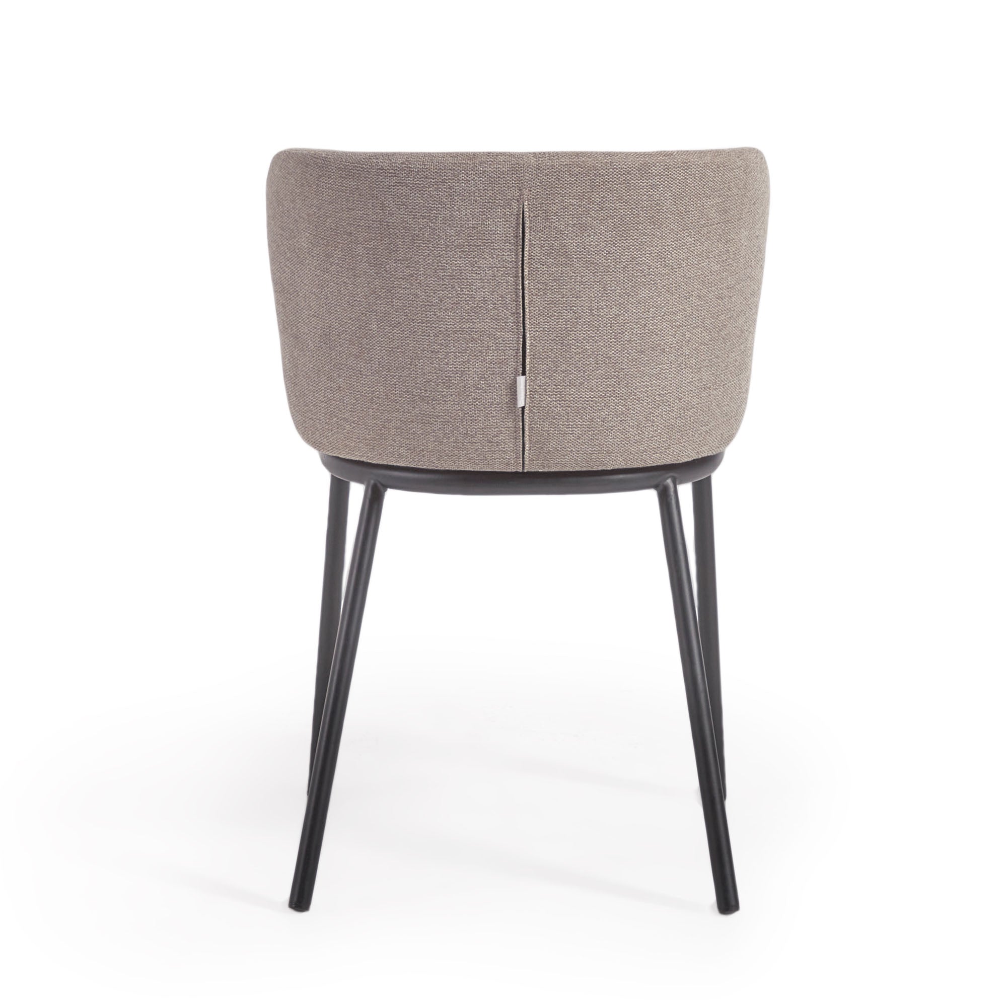 Ciselia chair in light brown chenille and black steel