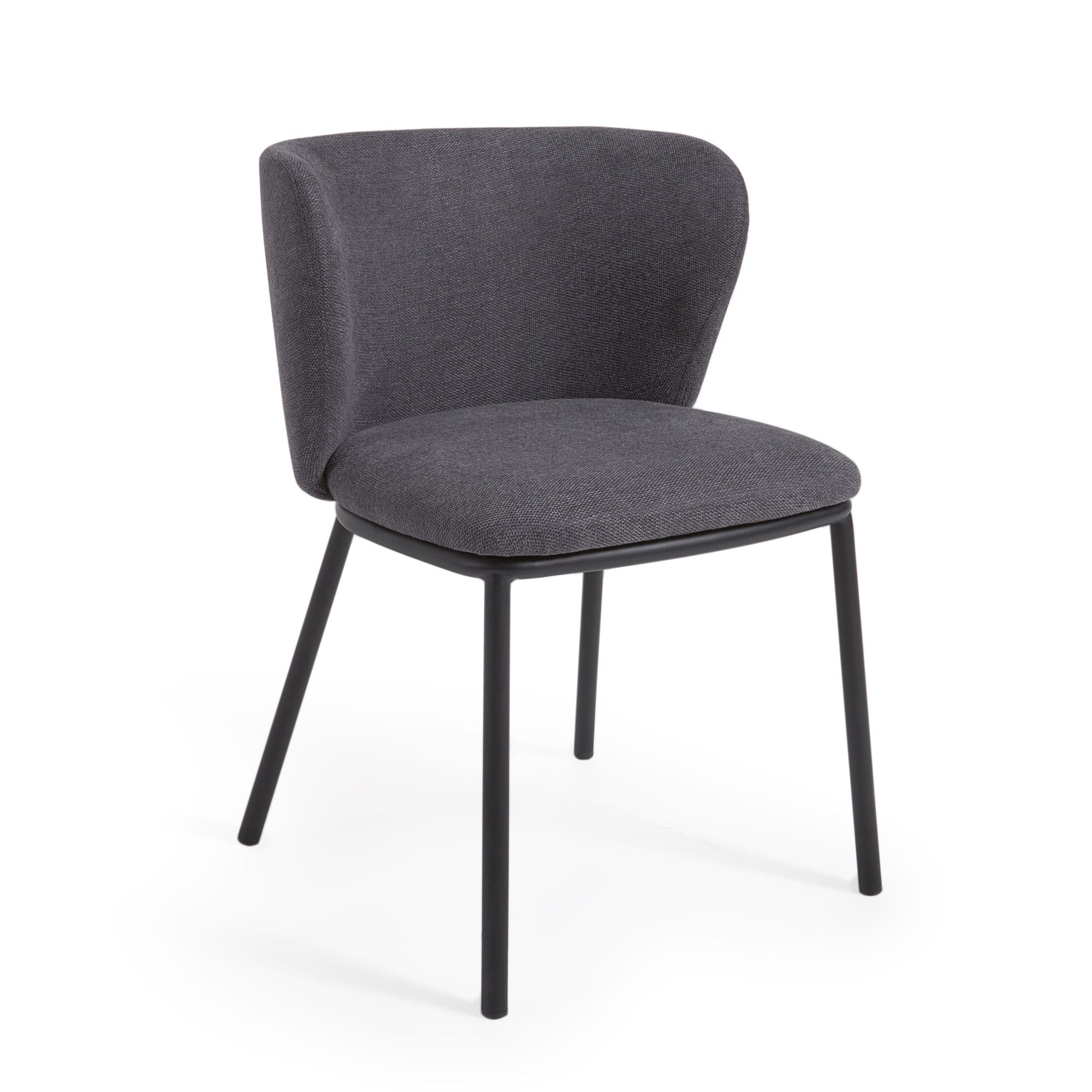 Ciselia szék sötétszürke zseníliából és fekete acélból