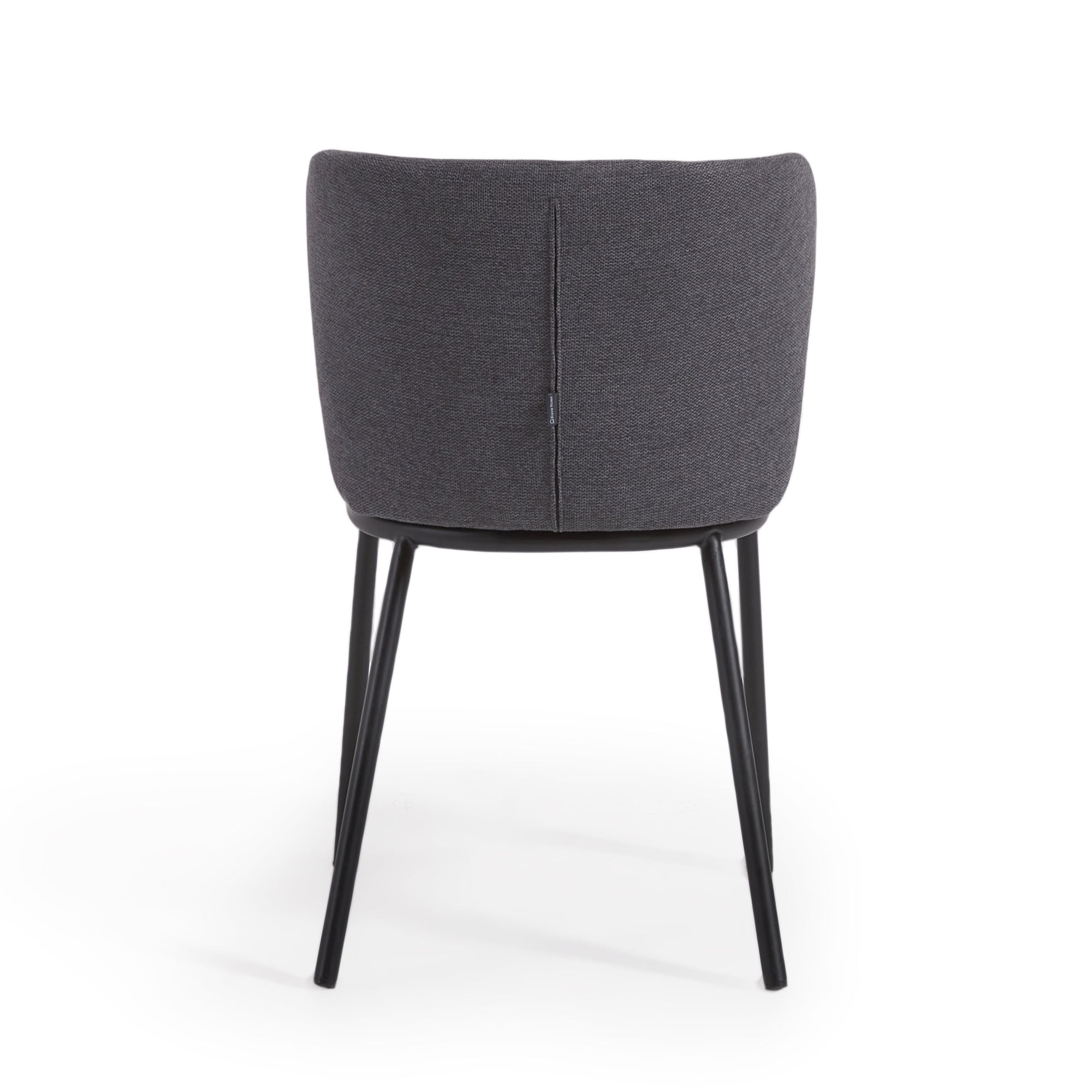 Ciselia chair in dark grey chenille and black steel