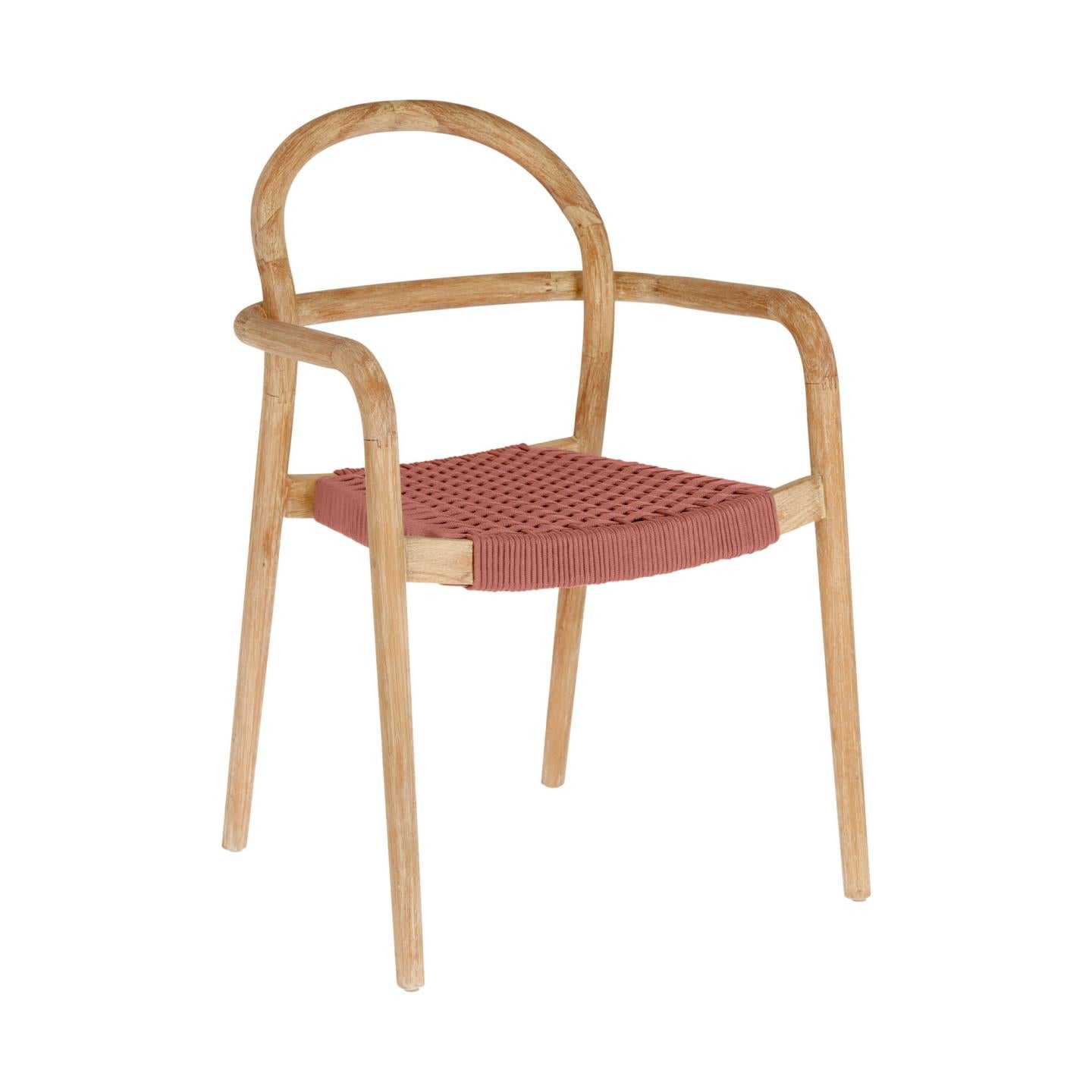 Sheryl egymásba rakható szék tömör 100% FSC eukaliptuszból és terrakotta kötélből
