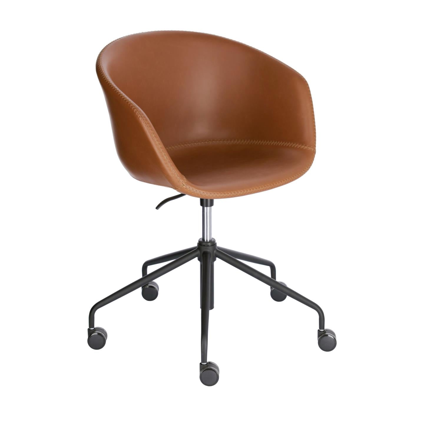 Yvette faux leather office chair in brown