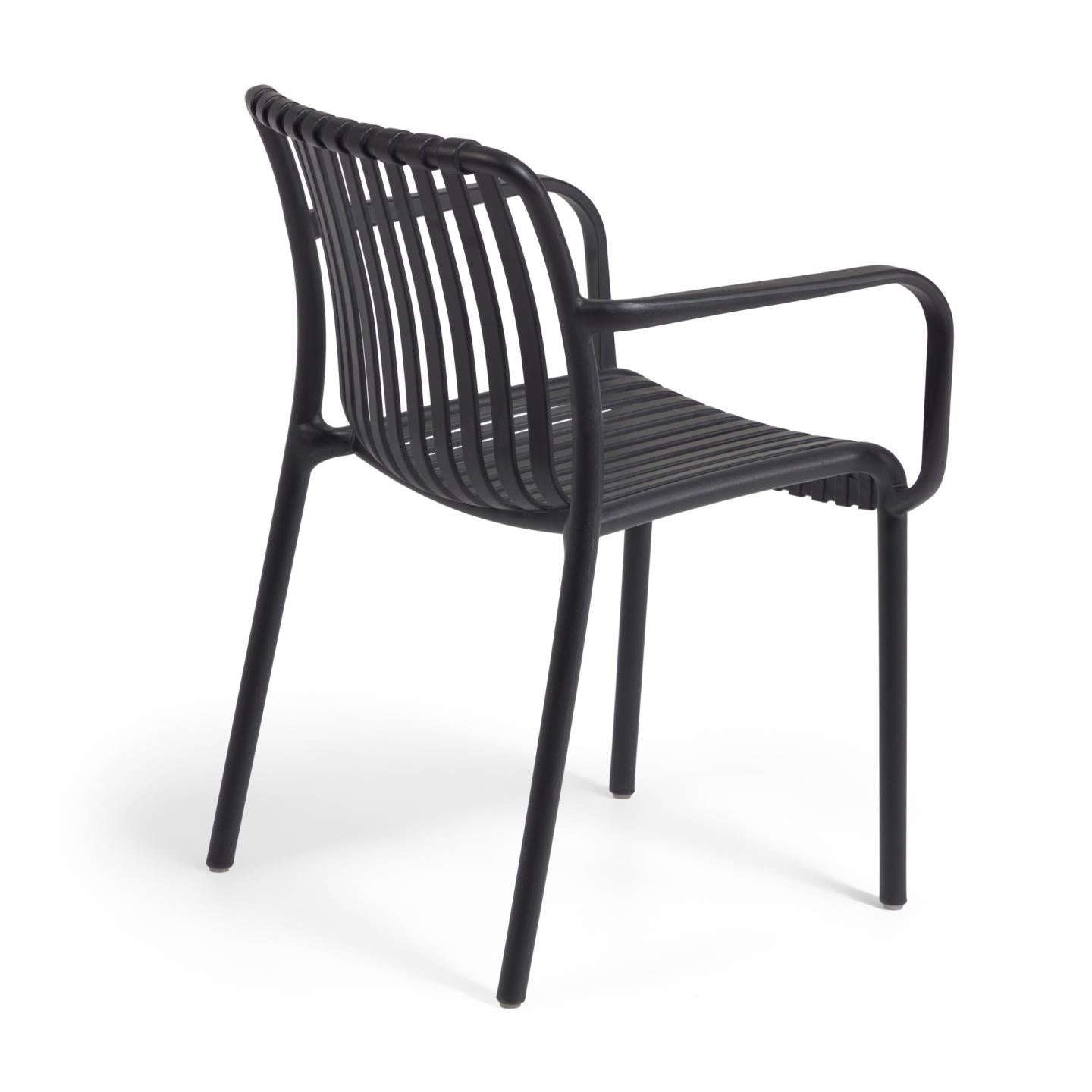 Isabellini egymásba rakható kültéri szék fekete színben