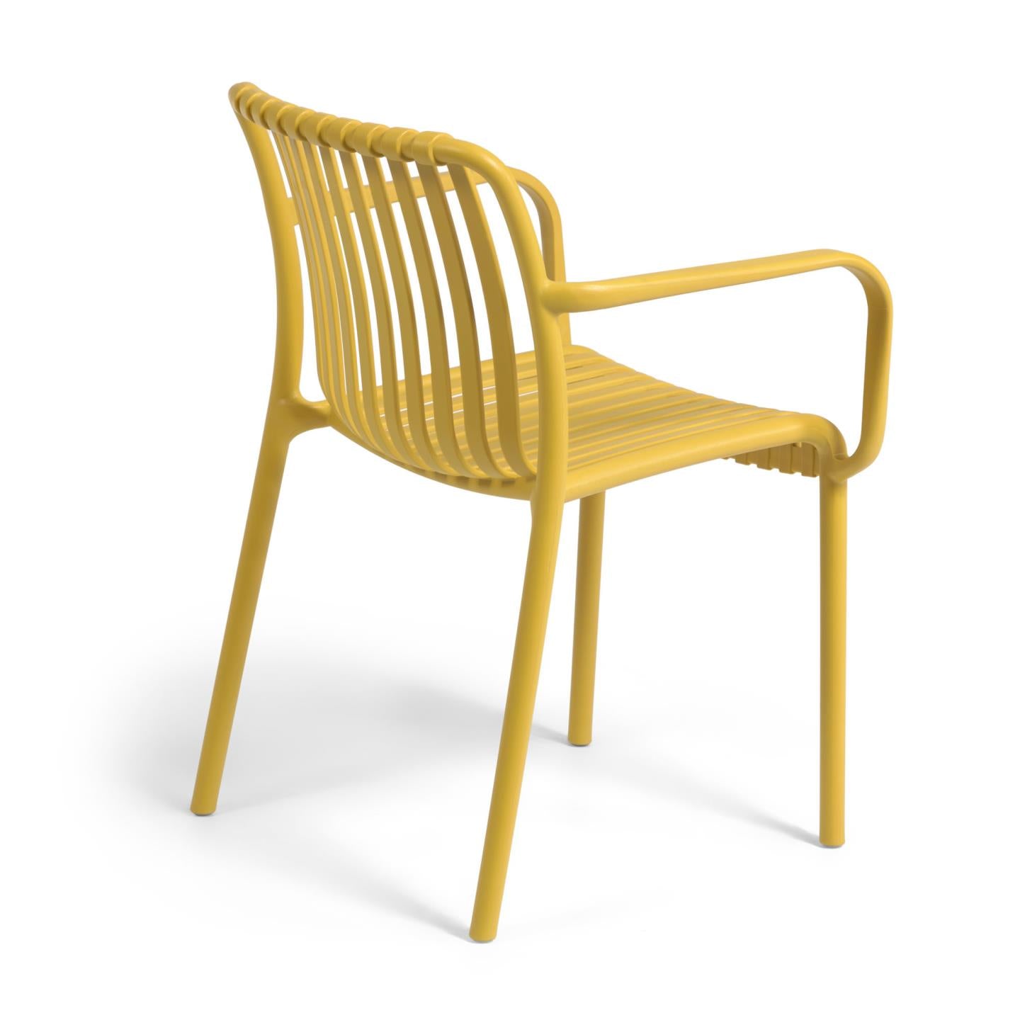 Isabellini stackable outdoor chair in yellow