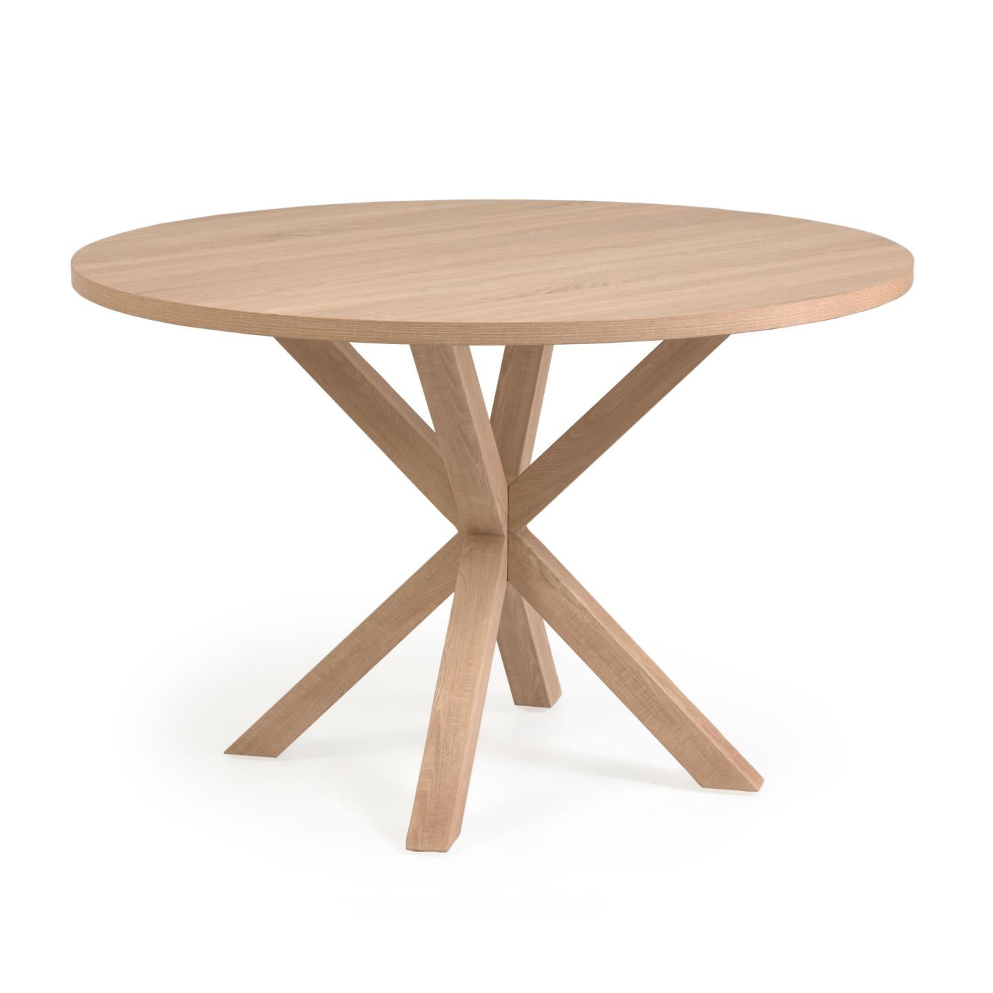 Argo kerek Ø 119 cm-es természetes melamin asztal, fahatású acéllábakkal