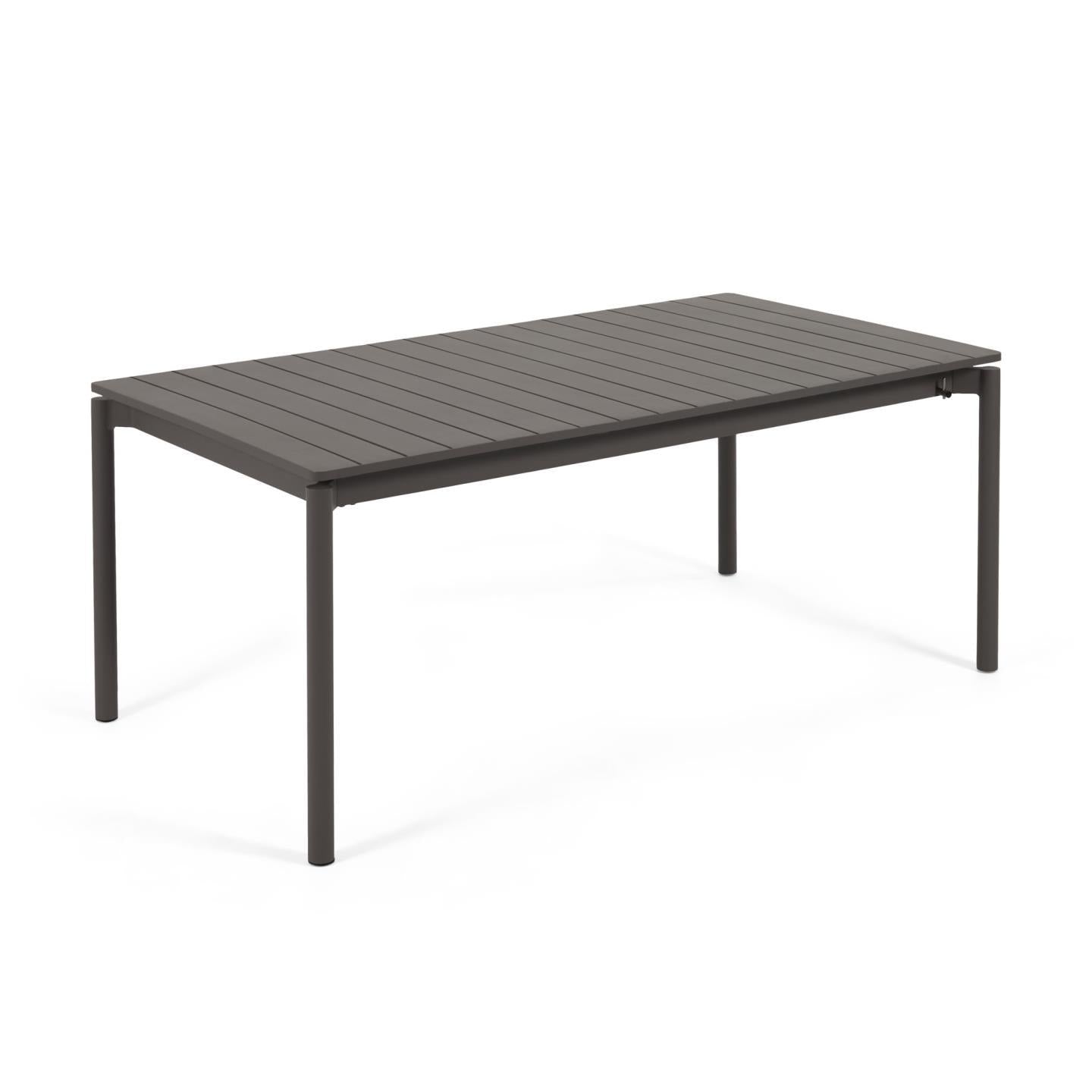 Zaltana extendable aluminium outdoor table with matt black finish 180 (240) x 100 cm