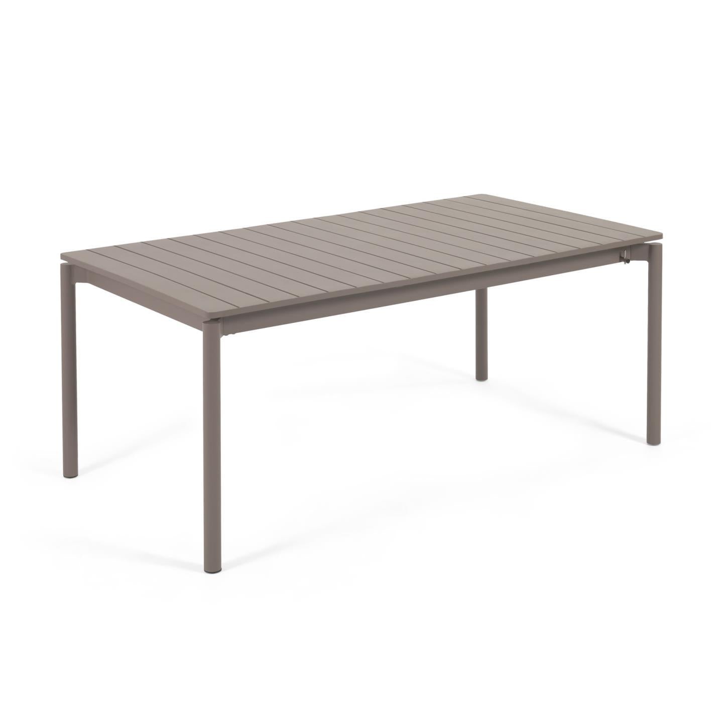 Zaltana kihúzható alumínium kültéri asztal, matt barna színű 180 (240) x 100 cm