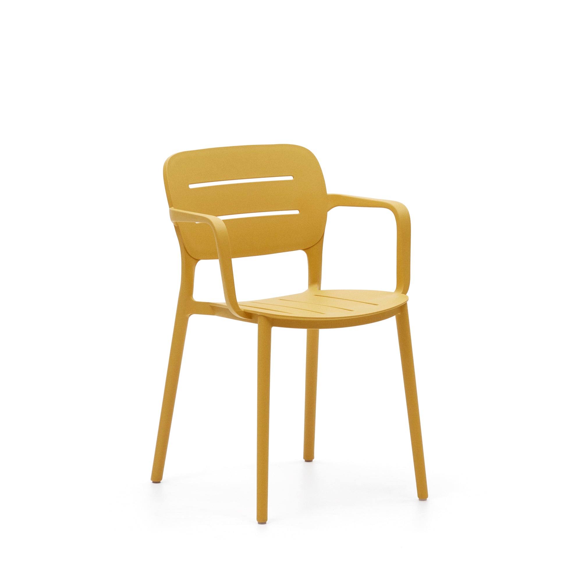 Morella stackable outdoor chair in mustard