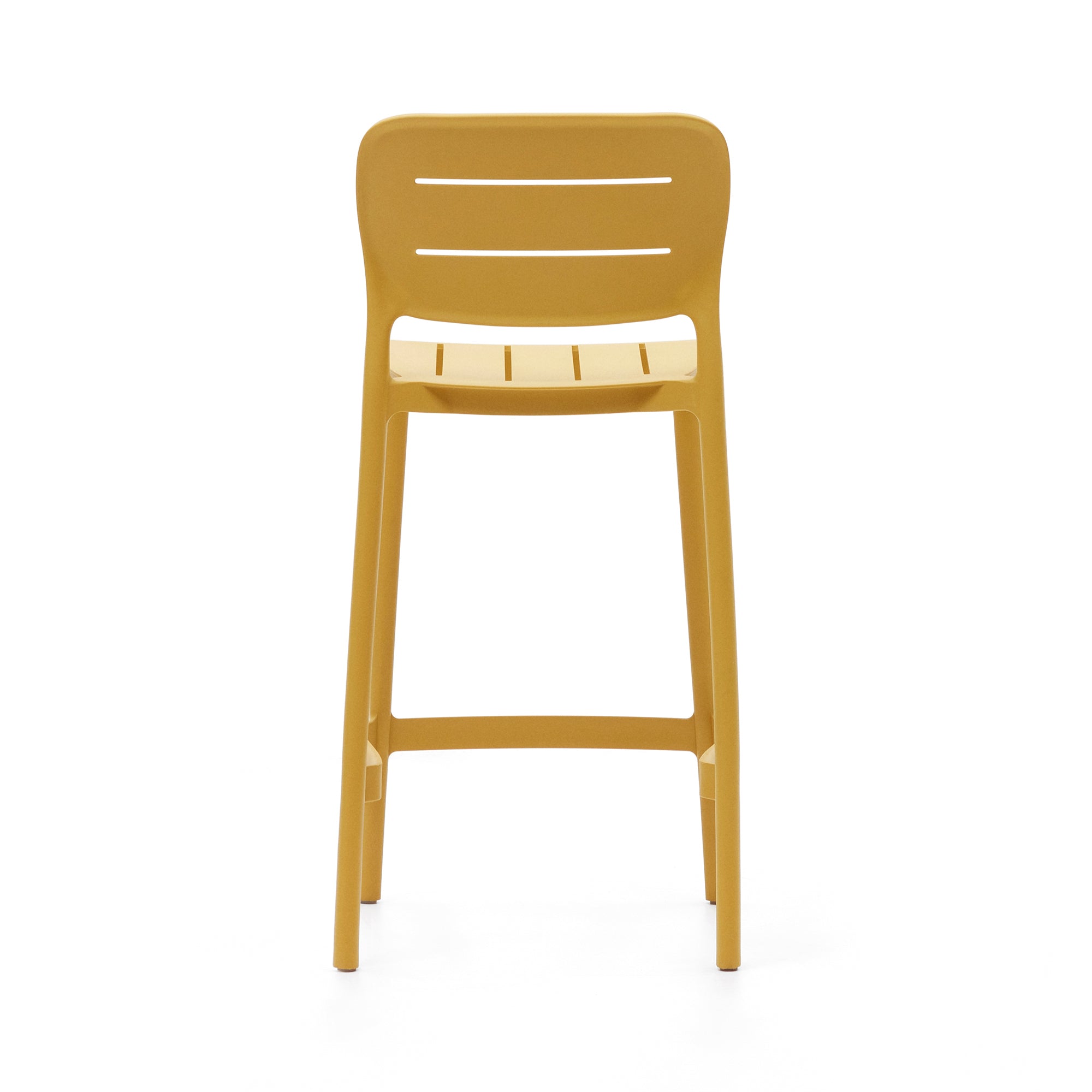 Morella stackable outdoor stool in mustard, 65 cm in height