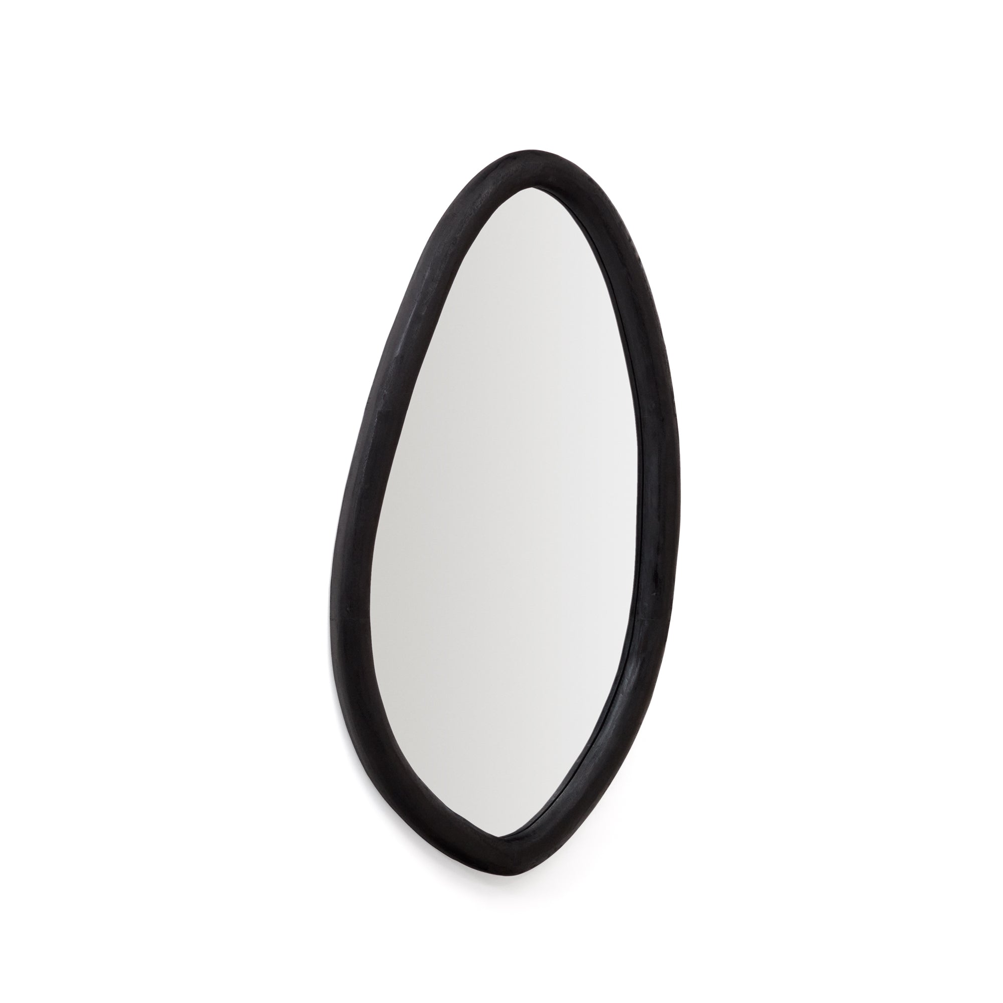 Magrit tükör tömör mungurfából, fekete színű Ø 60 x 110 cm
