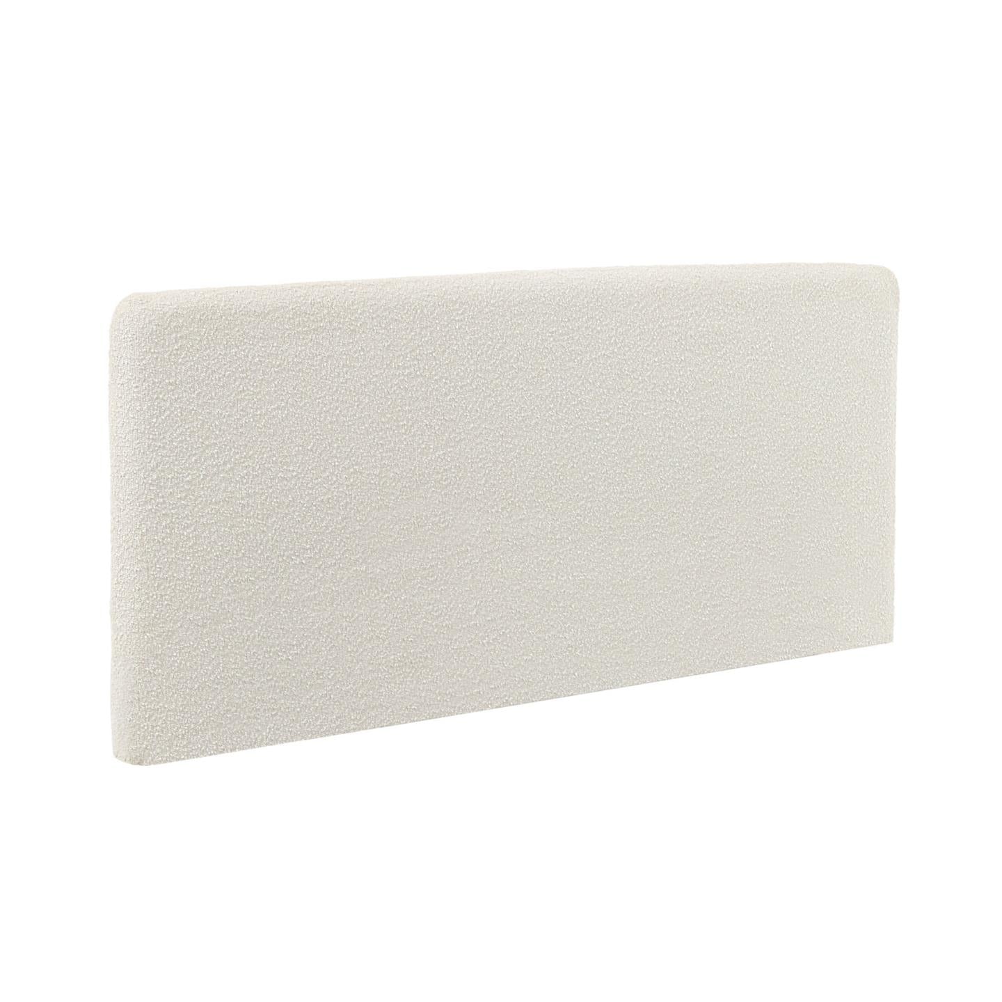 Dyla headboard with removable cover in white fleece, for 160 cm beds