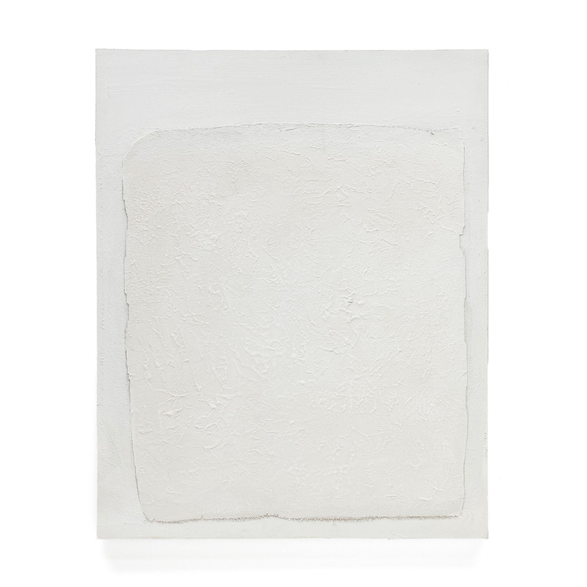 Rodes abstract textured canvas in white, 80 x 100 cm