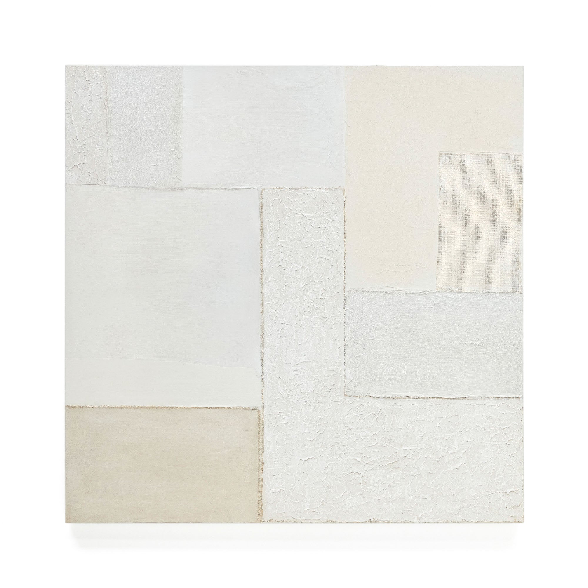 Pineda abstract canvas in white, 95 x 95 cm