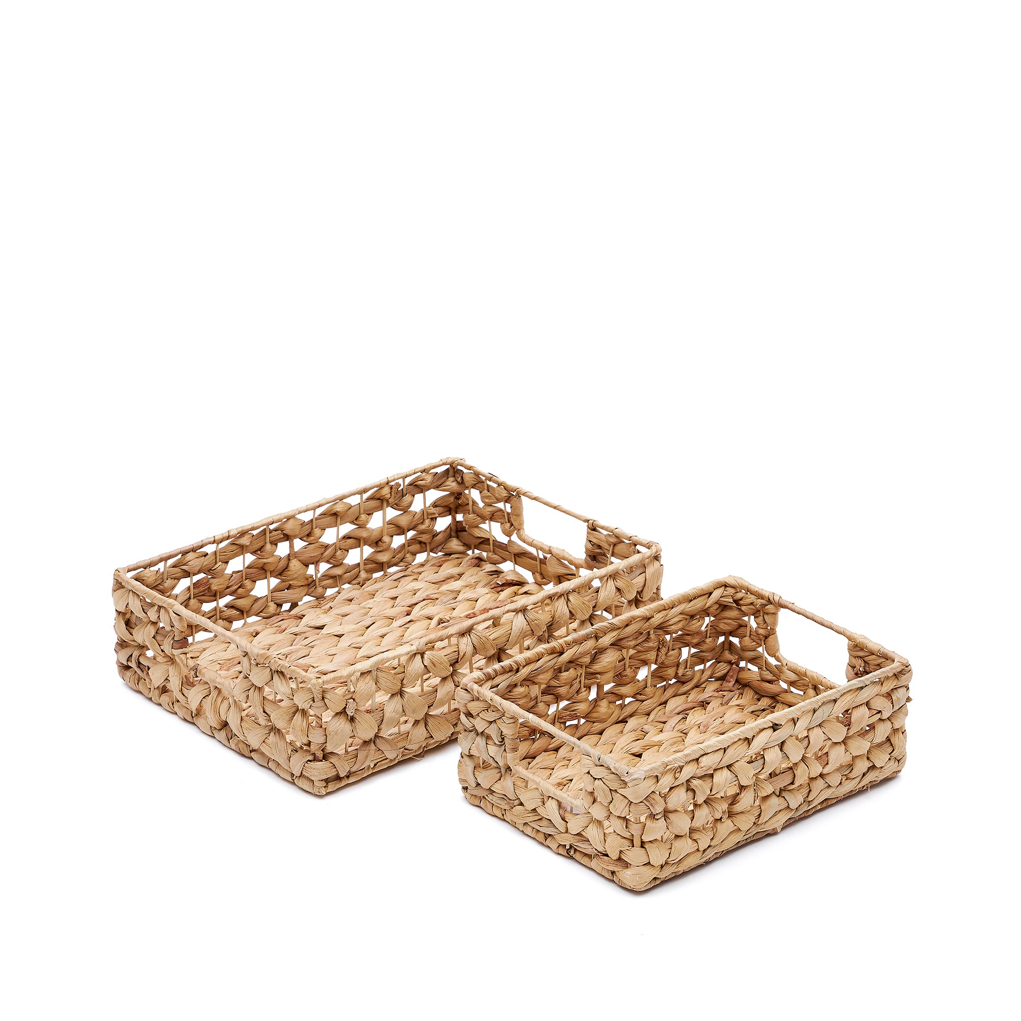 Set of 2 boxes made with natural fibres 27 x 20 cm / 36 x 27 cm
