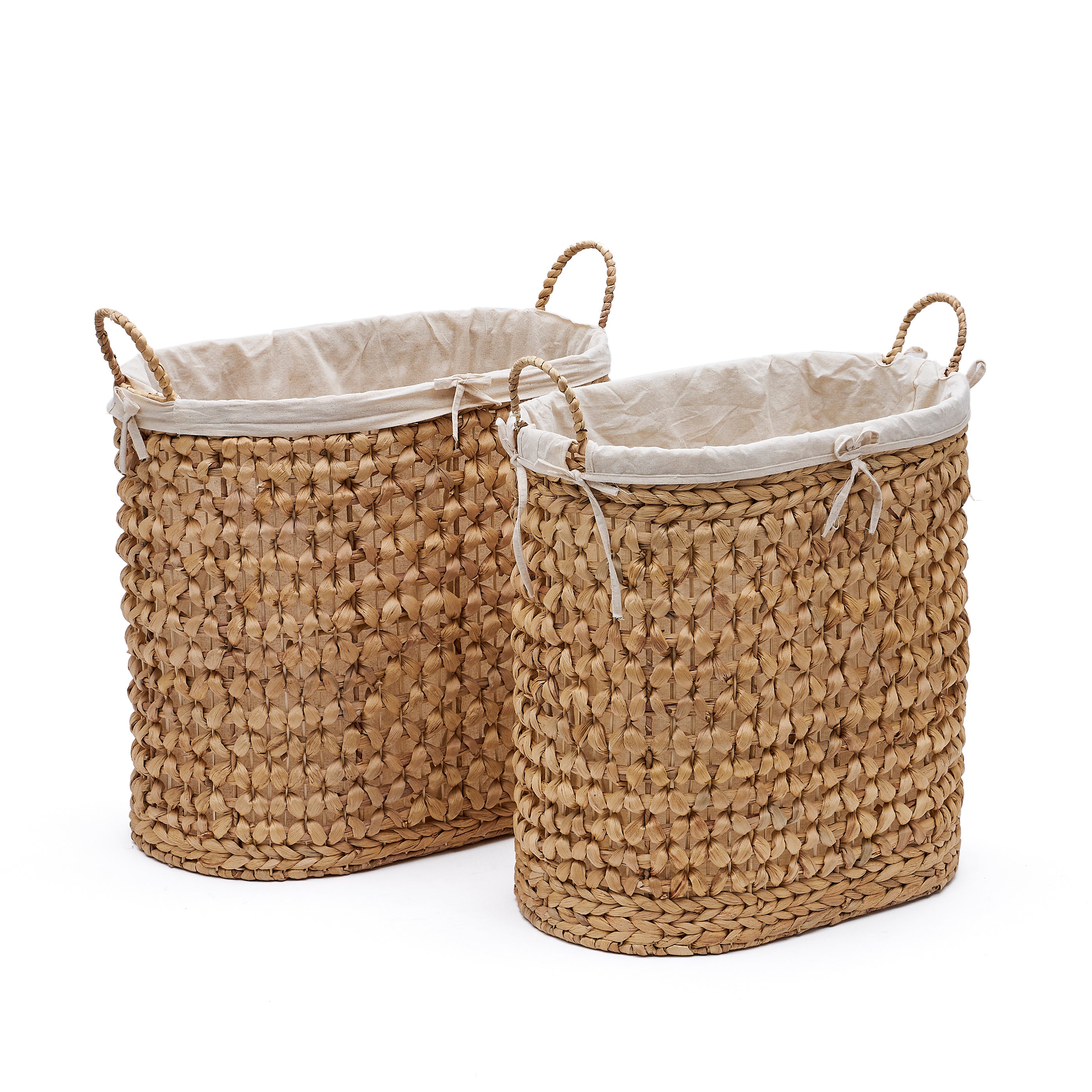 Tressa Set of 2 Natural Fibre Clothes Baskets 50cm / 60cm