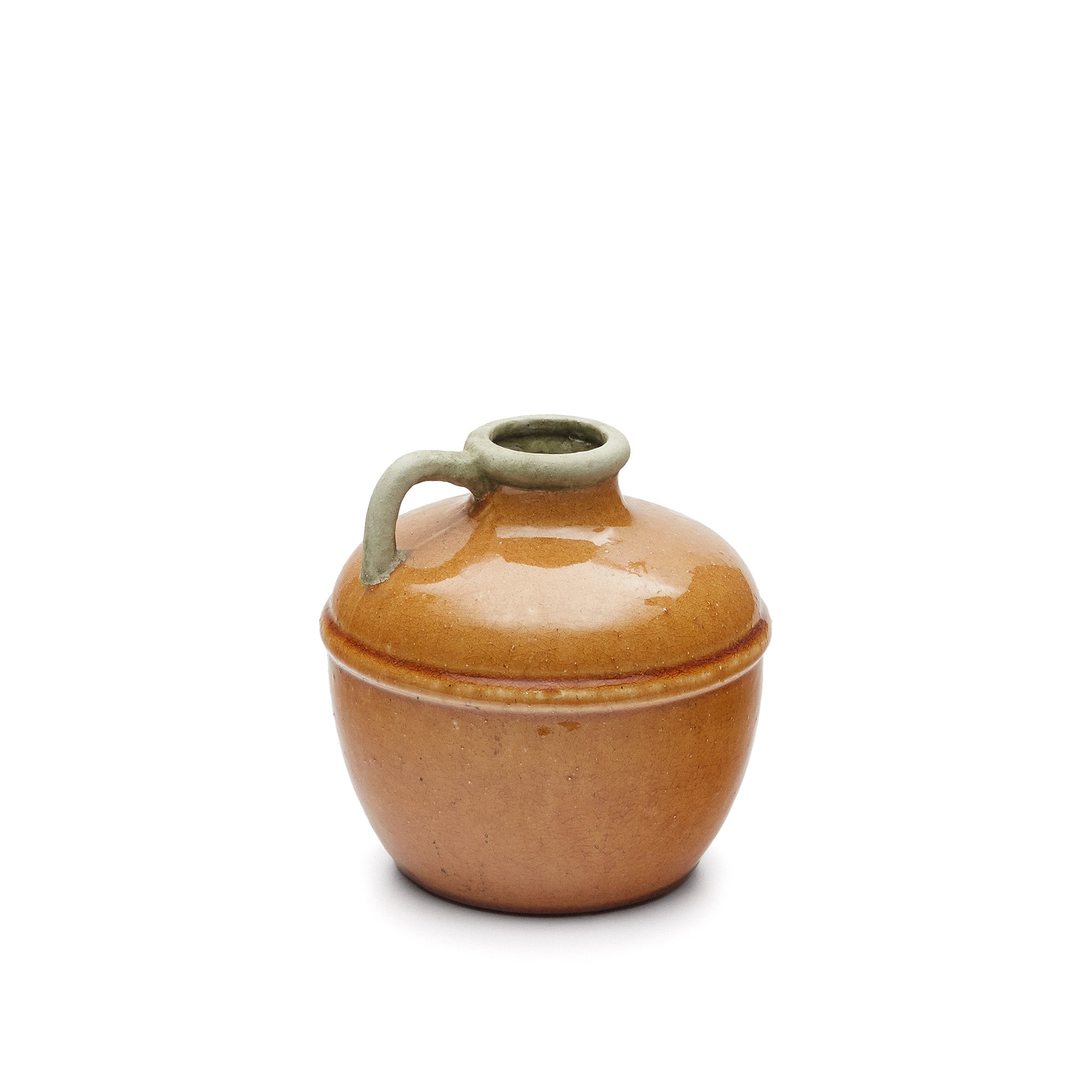 Tamariu ceramic vase in mustard, 19.5 cm