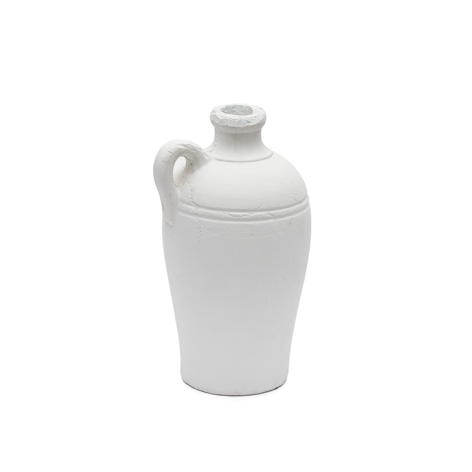 Palafrugell terracotta vase in white, 36.5 cm