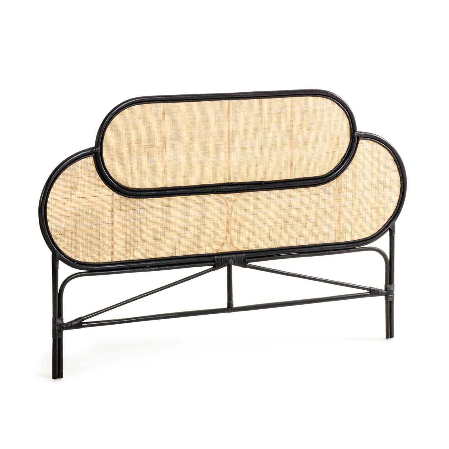 Lalita rattan headboard with a black finish, for 160 cm beds