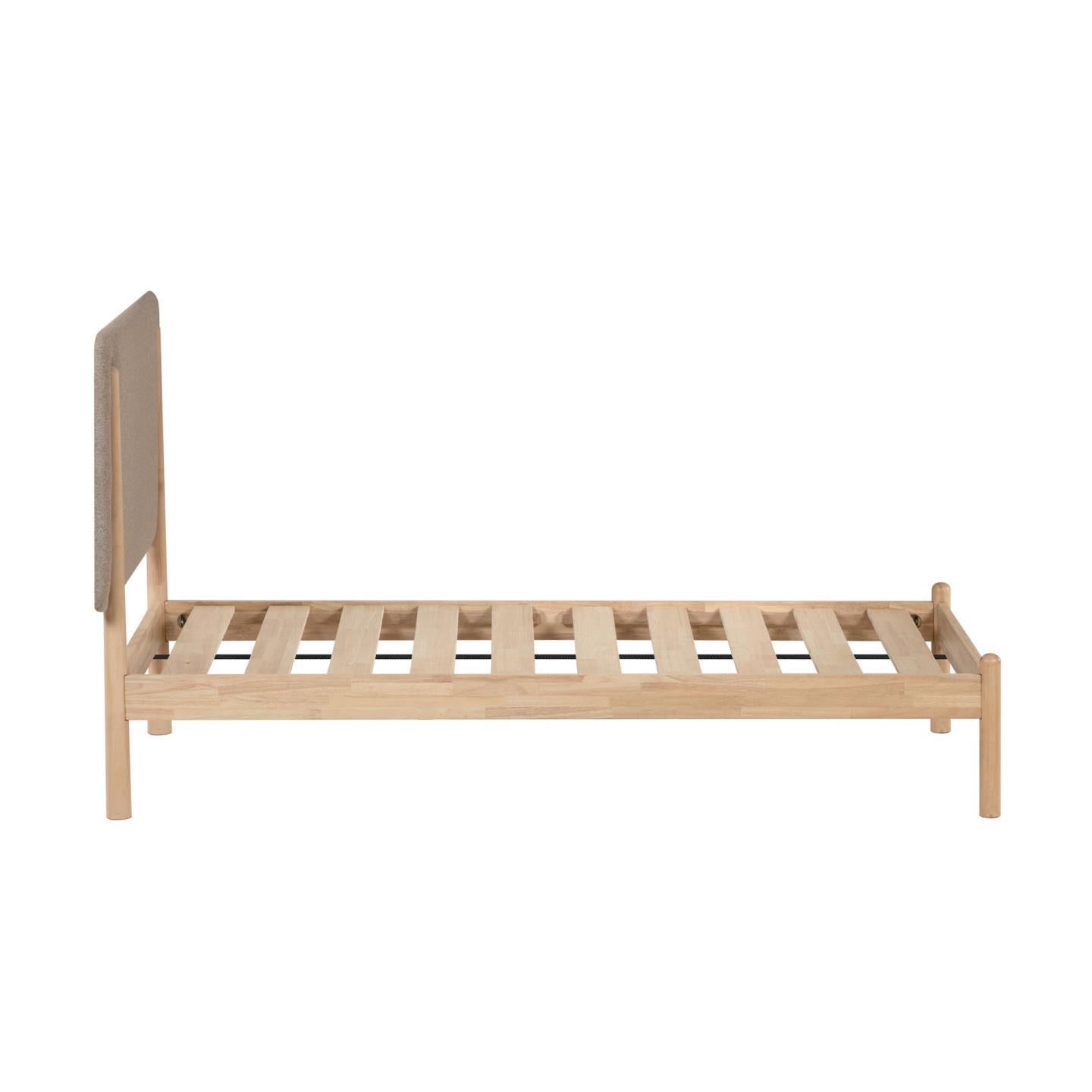 Shayndel bed made from solid rubber wood, for a 90 x 190 cm mattress