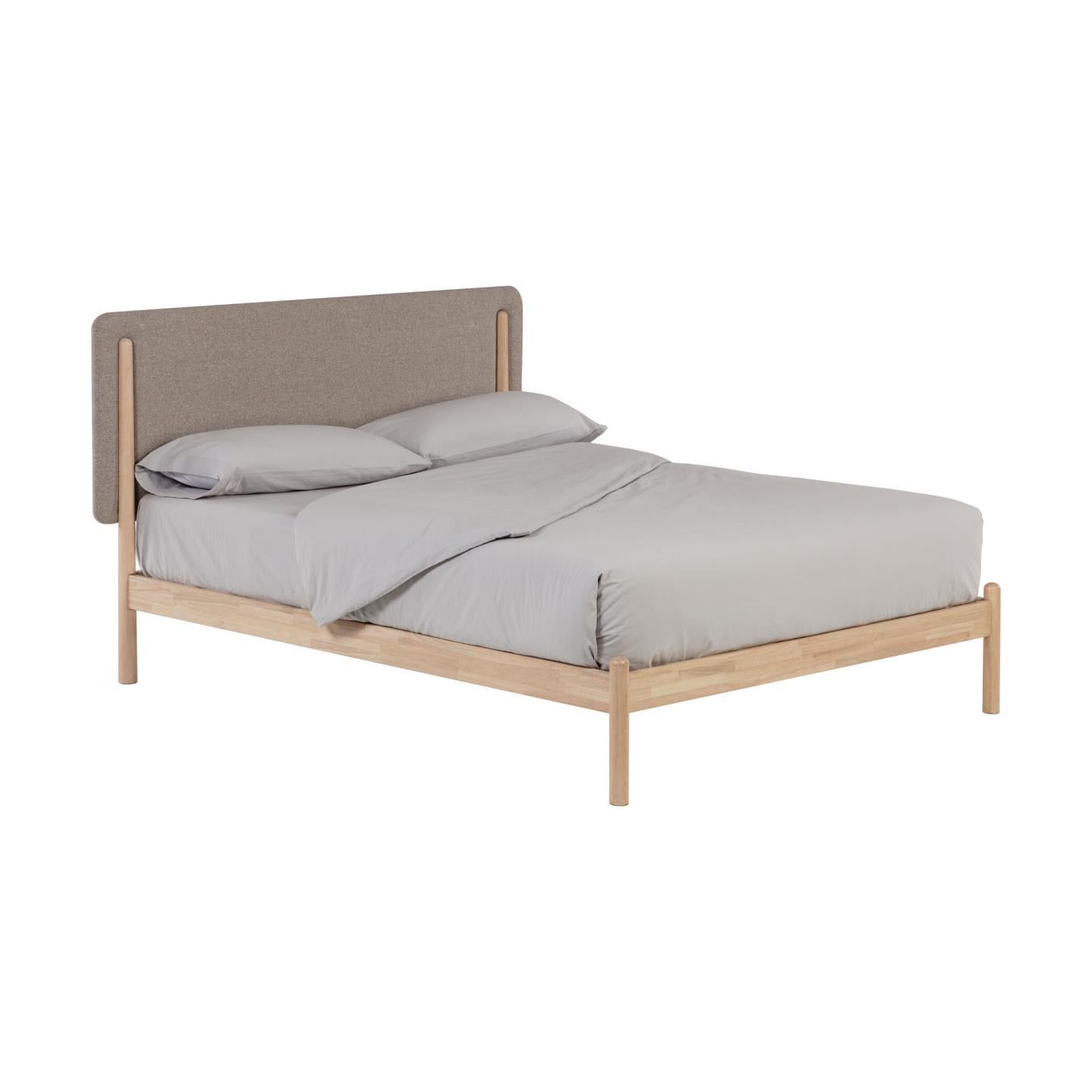 Shayndel bed made from solid rubber wood, for a 160 x 200 cm mattress