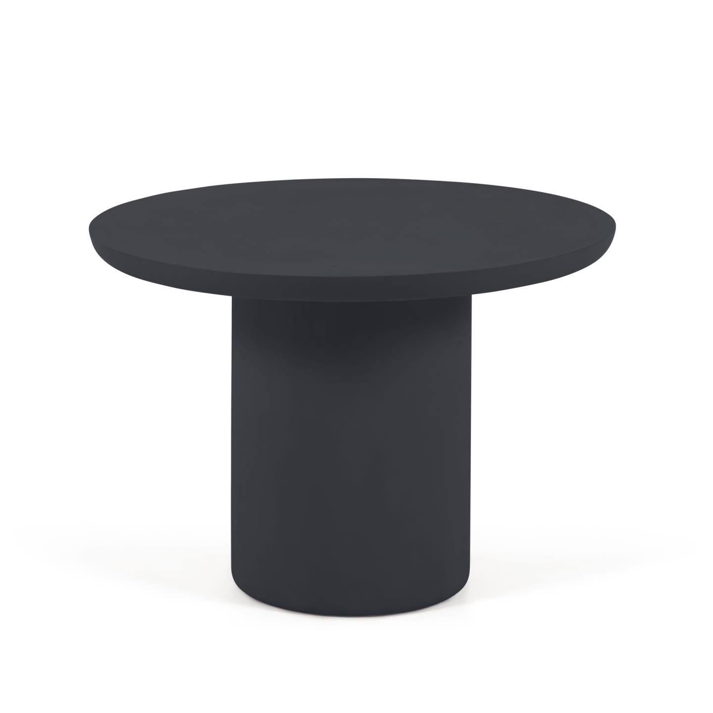 Taimi round outdoor table made of concrete with black finish Ø 110 cm