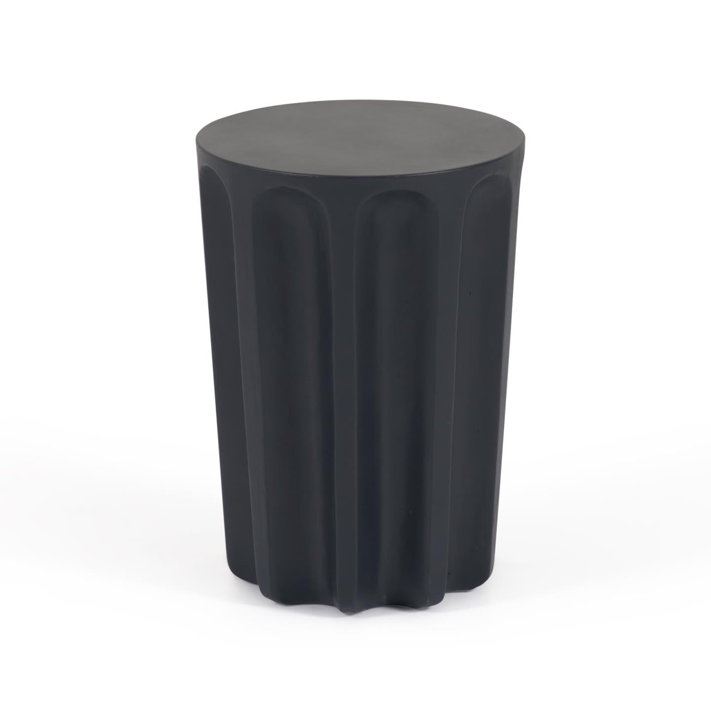 Vilandra kerek kültéri kisasztal betonból, fekete kivitelben Ø 32 cm