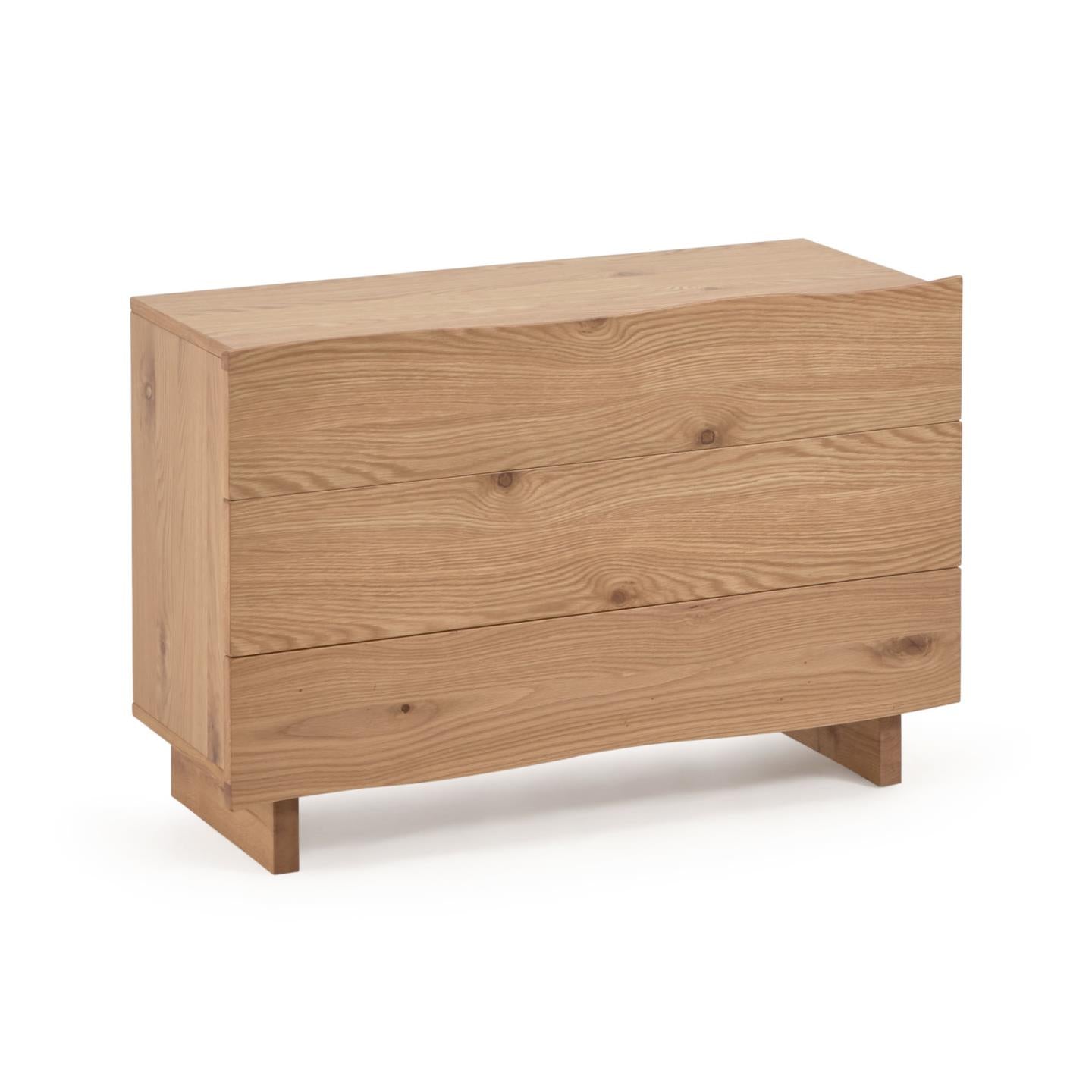 Rasha chest of drawers with oak veneer with natural finish 104 x 73 cm