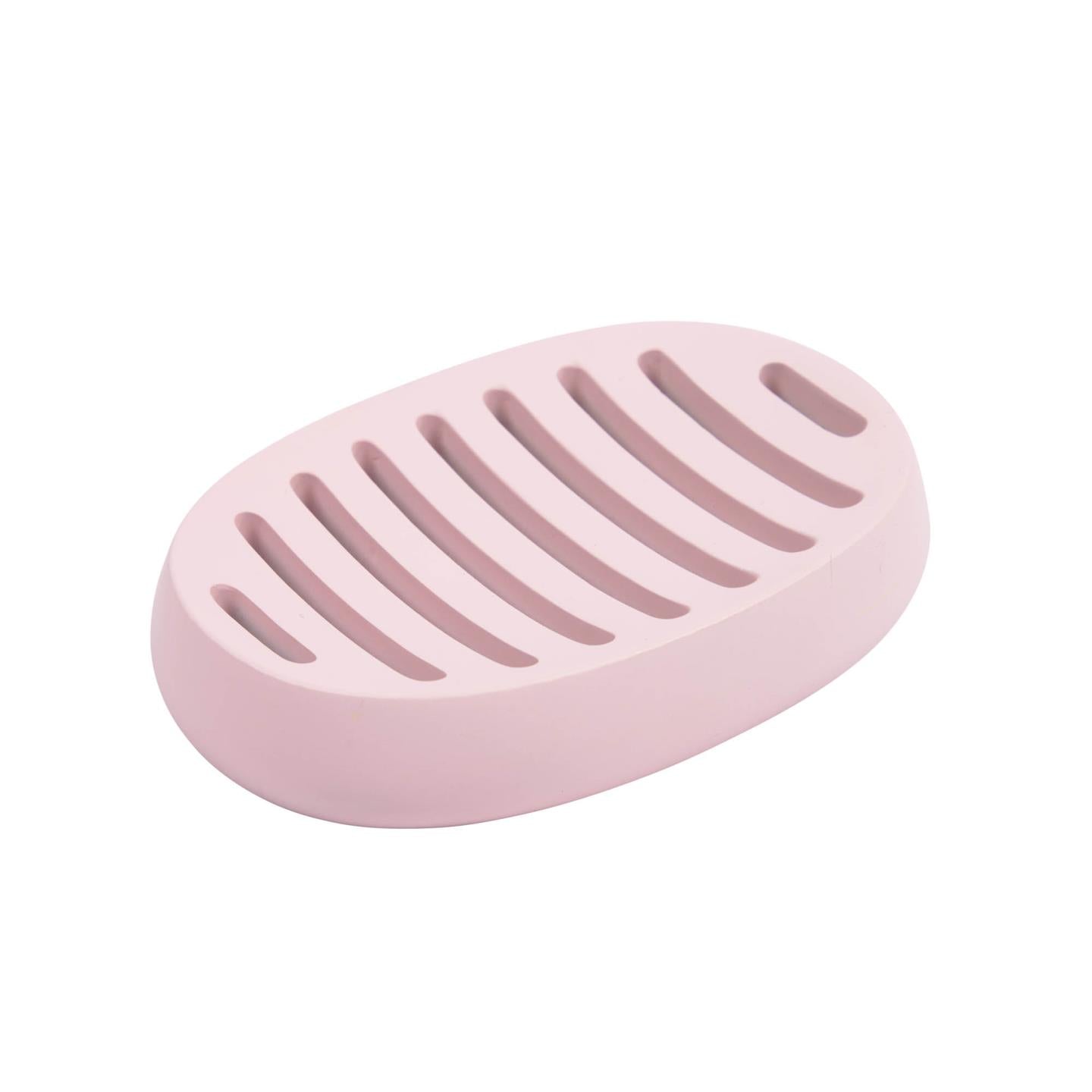 Chia pink polyresin soap dish