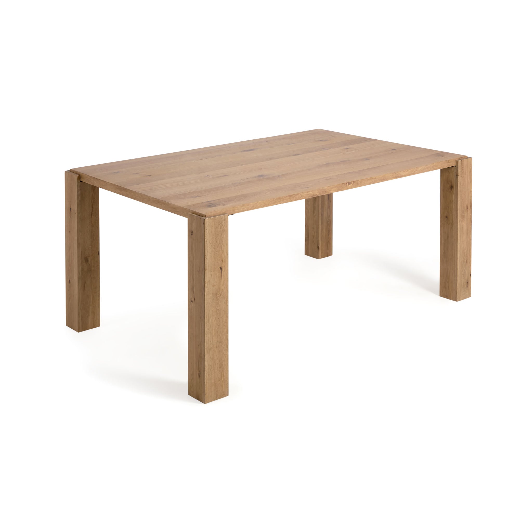 Deyanira table with oak veneer and solid oak legs 160 x 90 cm