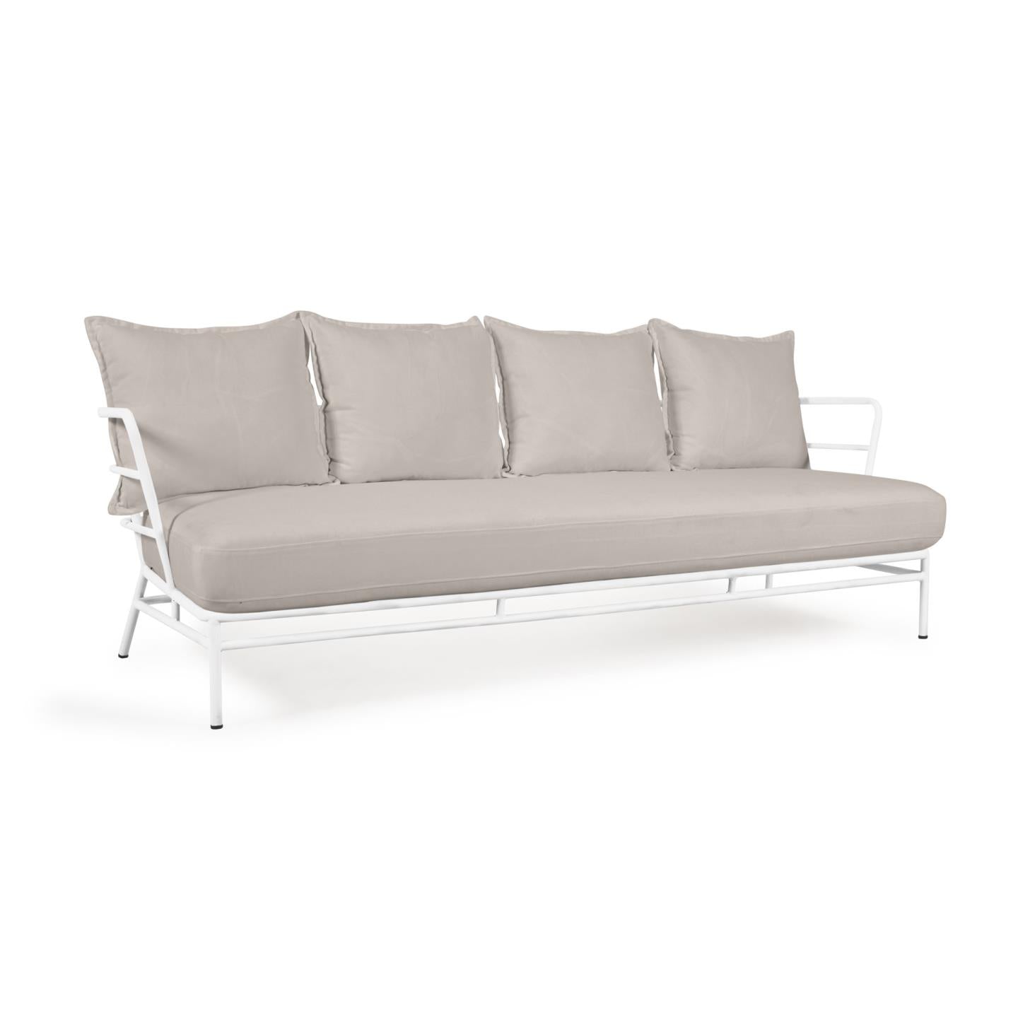 Mareluz 3 személyes kanapé fehér acélból, 197 cm
