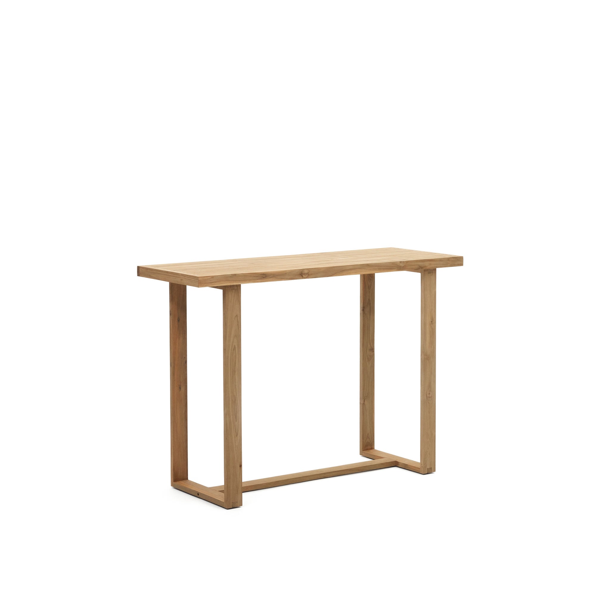 Canadell 100% outdoor solid recycled teak bar table, 140 x 70 cm