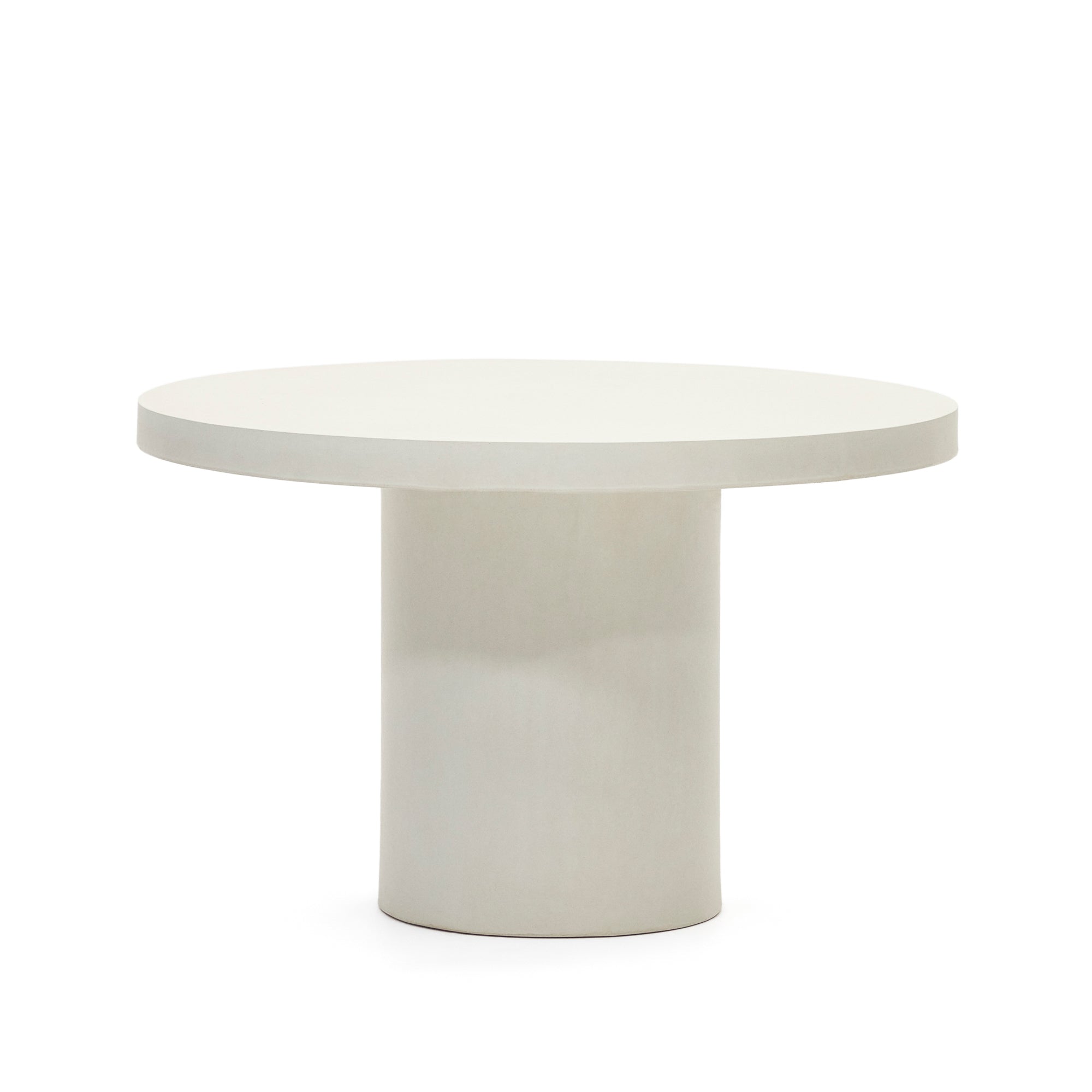 Aiguablava kerek asztal fehér cementből, Ø 120 cm